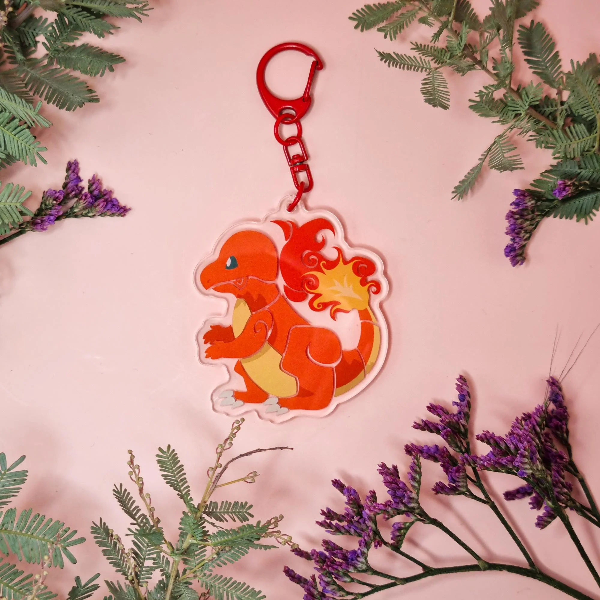 Fire Lizard Acrylic Keychain