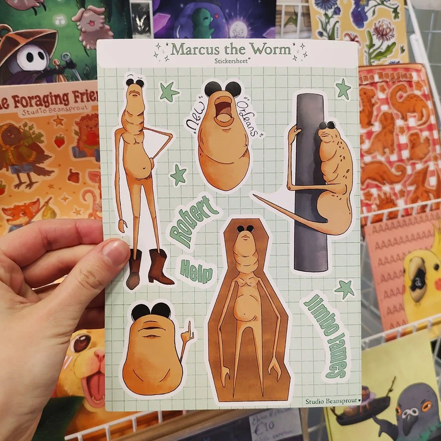 Marcus the Worm Stickersheet