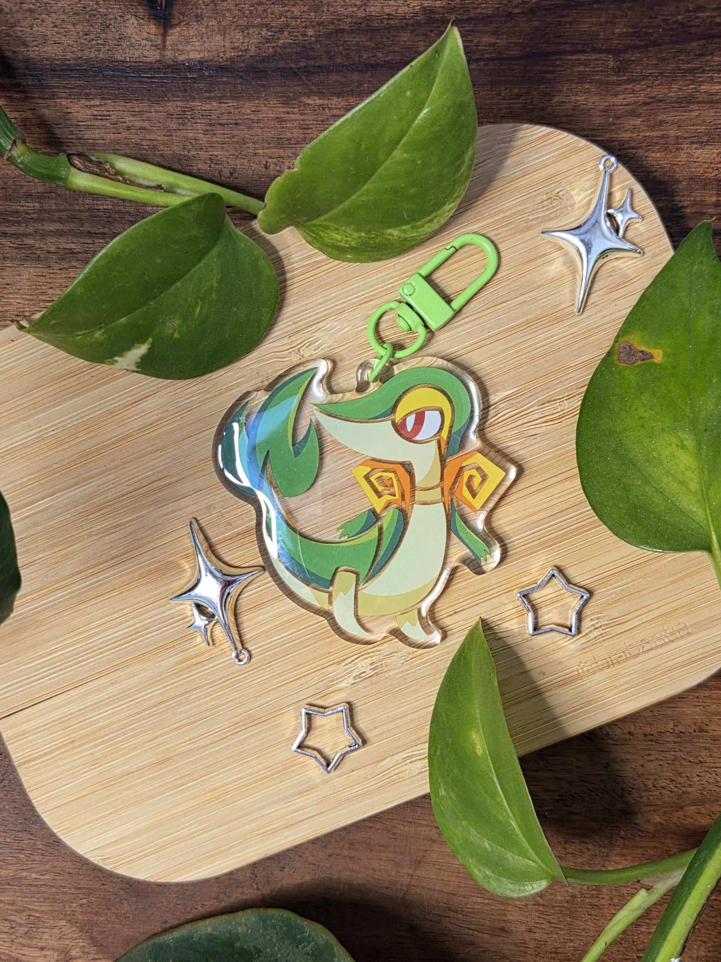 Grass Snake Acrylic Keychain