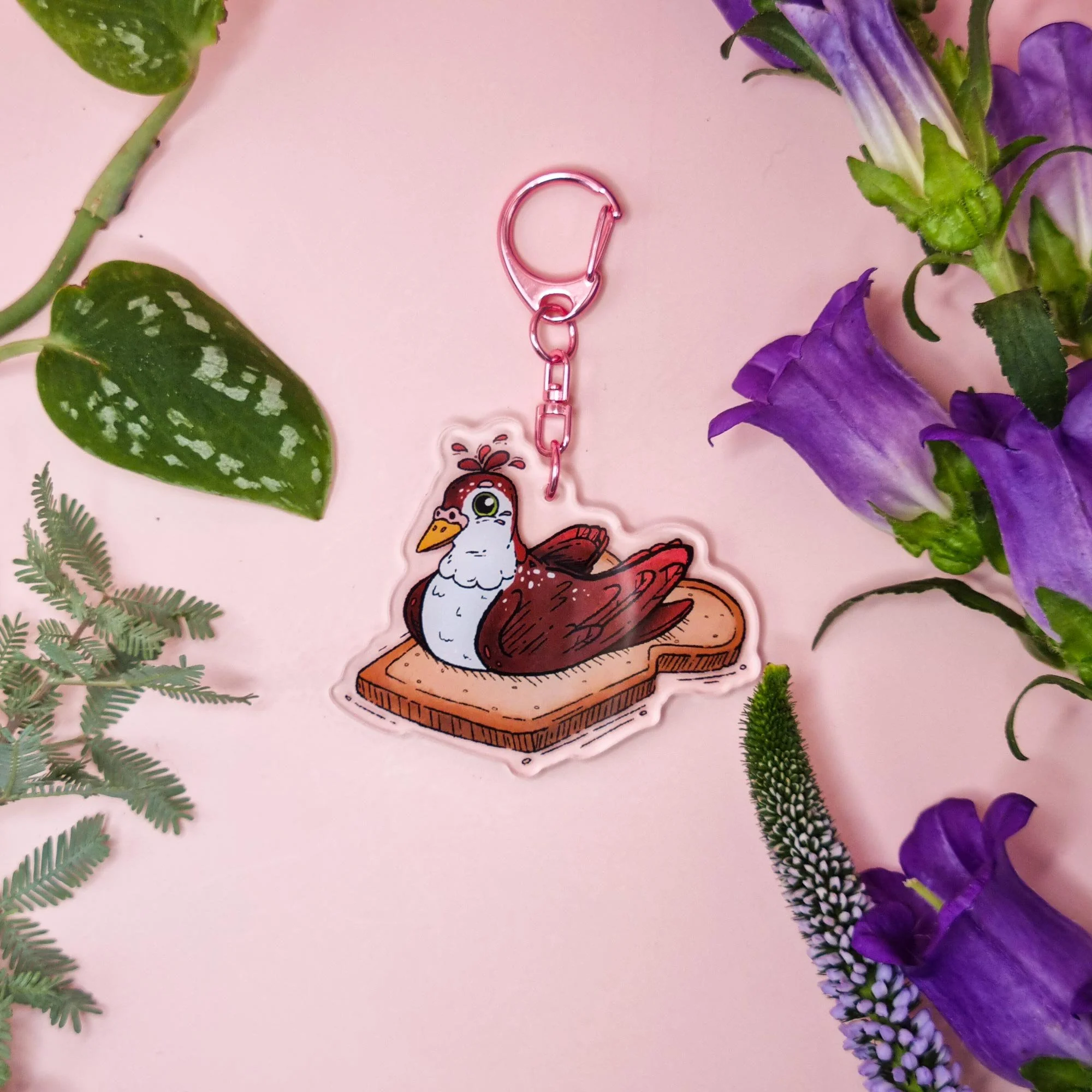 Bread Pigeon Acrylic Keychain