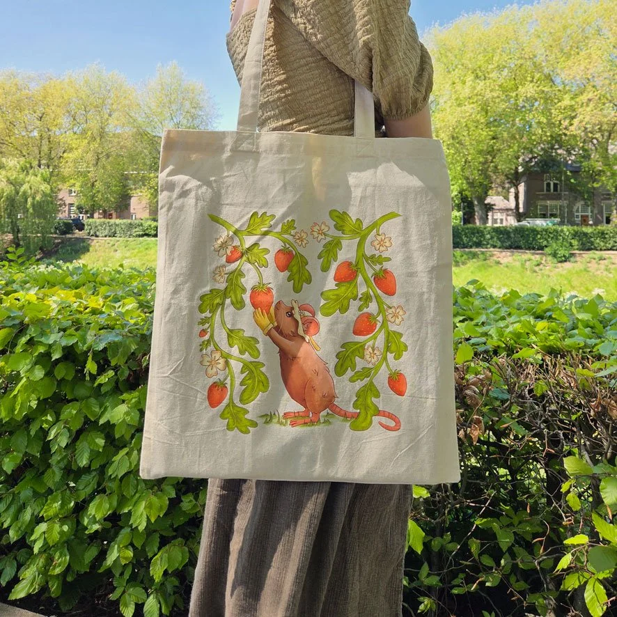 Strawberry Mouse Tote Bag