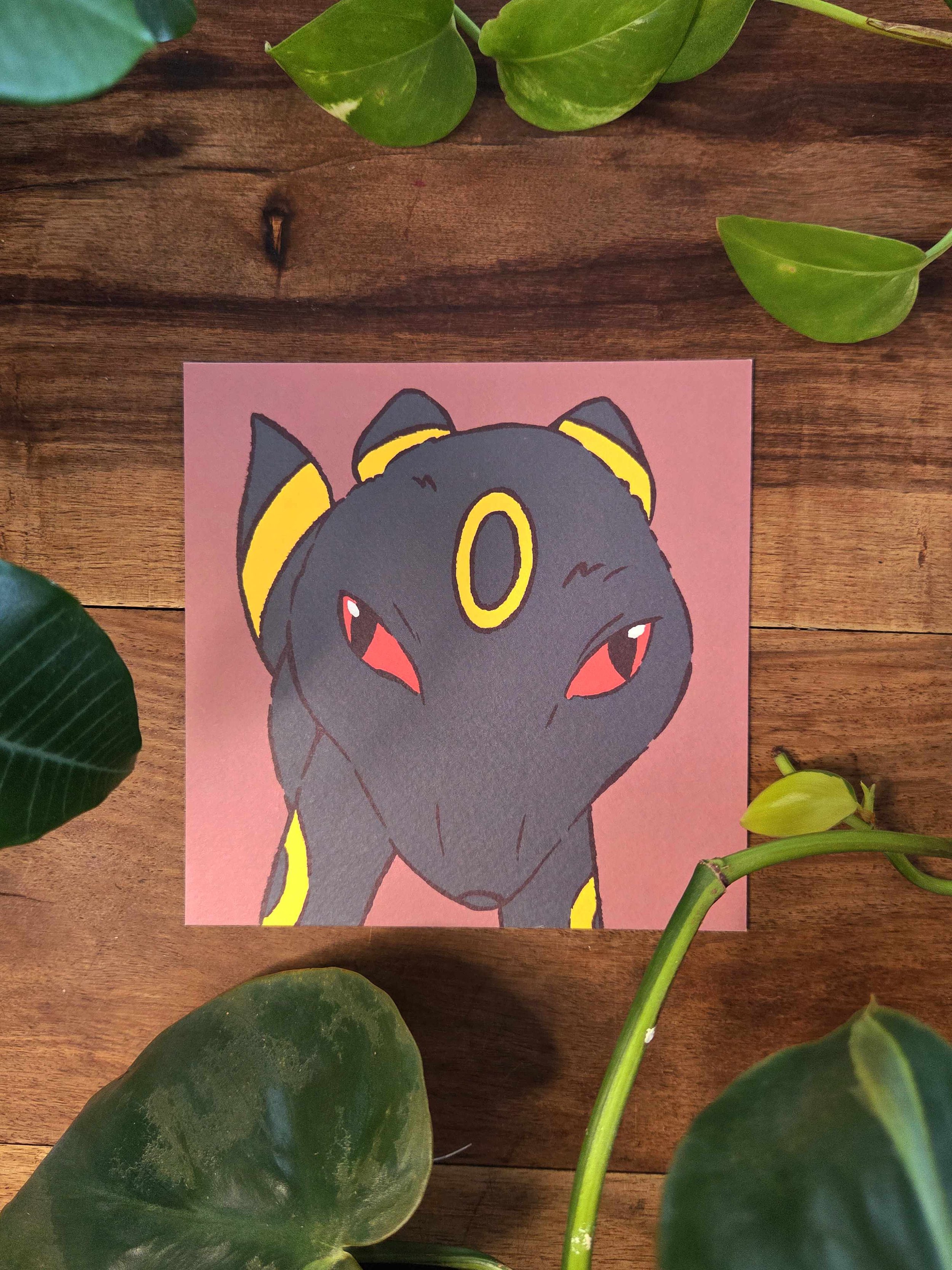 Dark Fox Fisheye Square Print