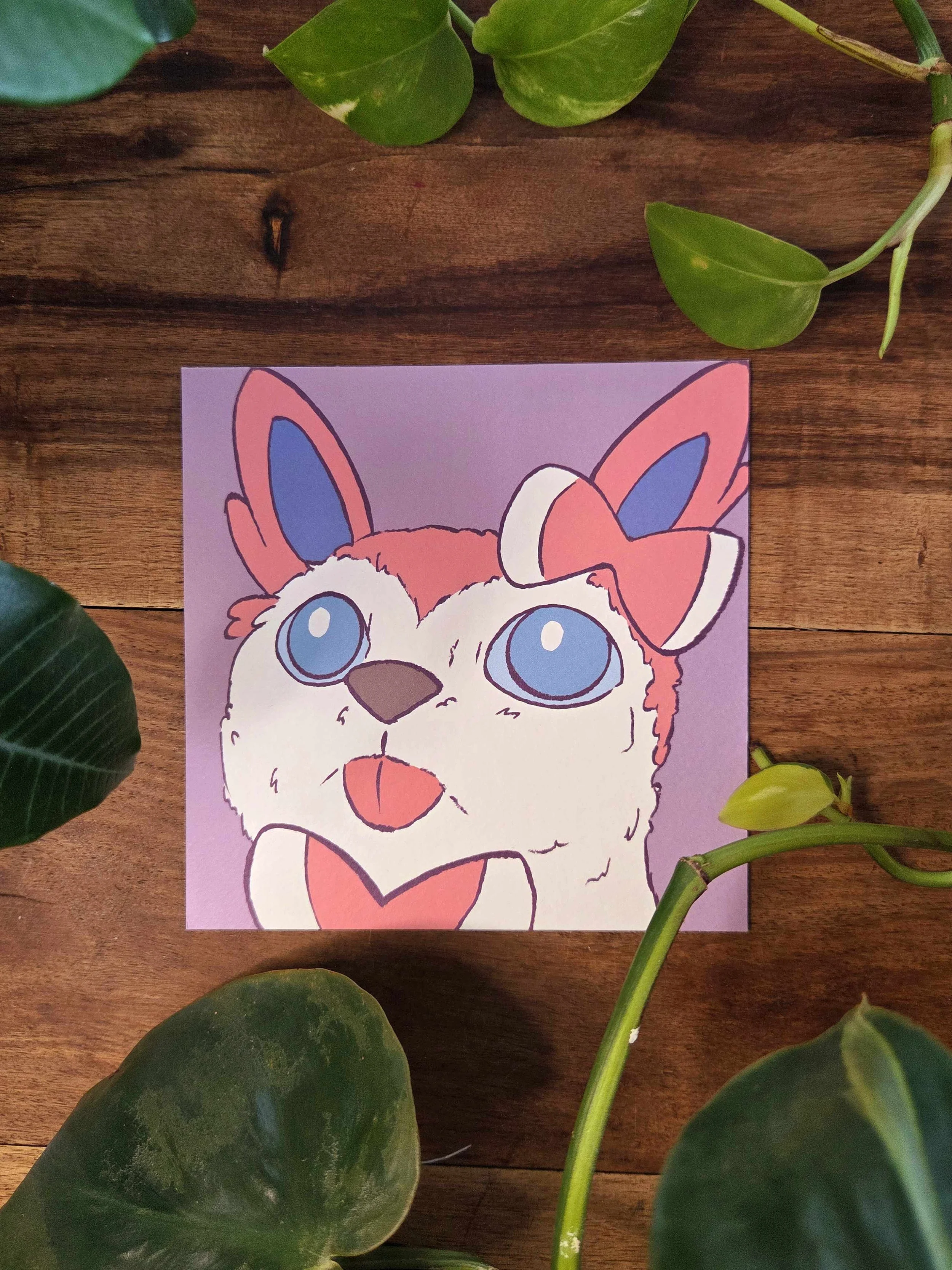 Fairy Fox Fisheye Square Print