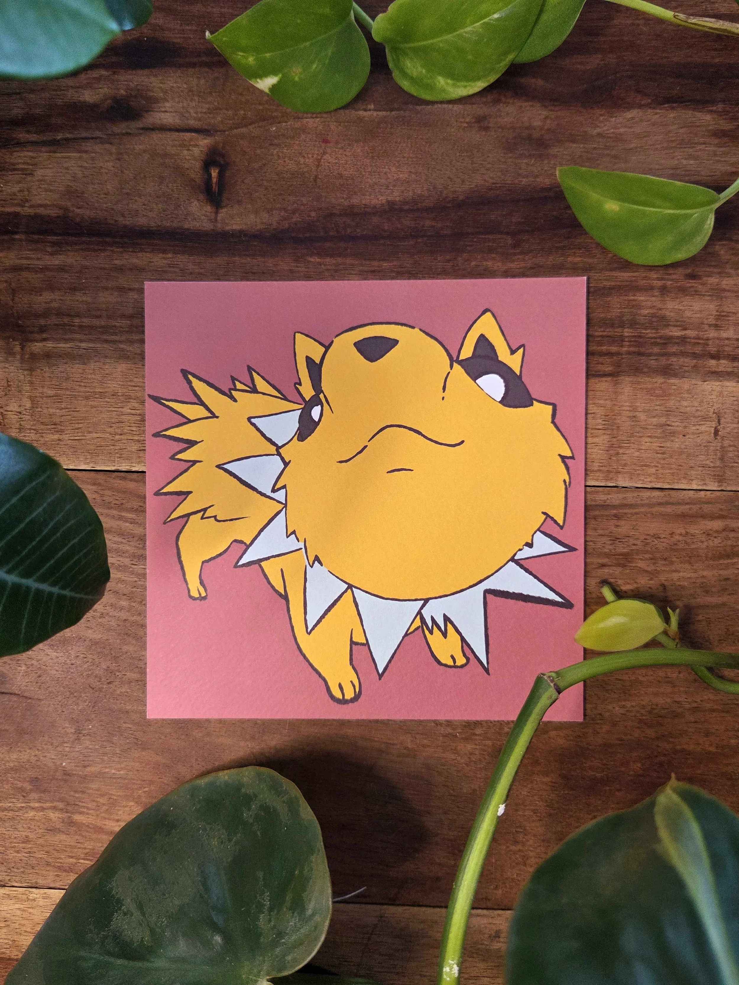 Electric Fox Fisheye Square Print