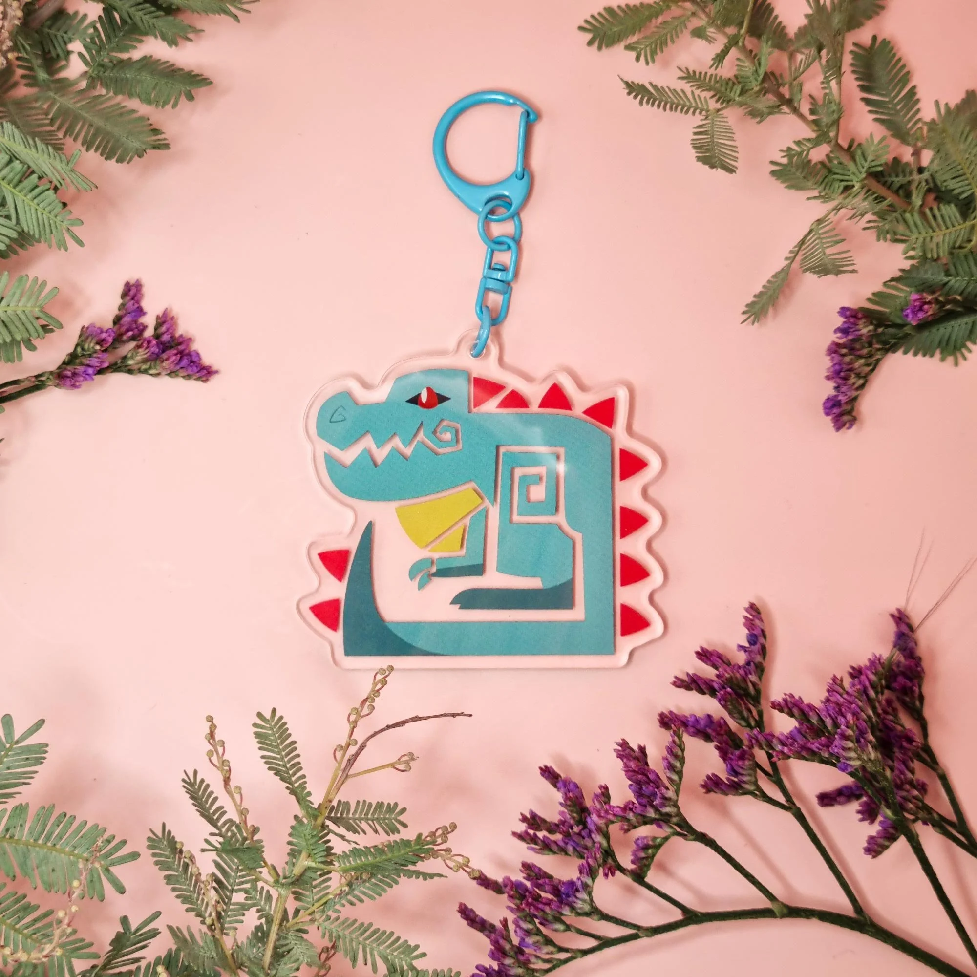 Water Dino Acrylic Keychain