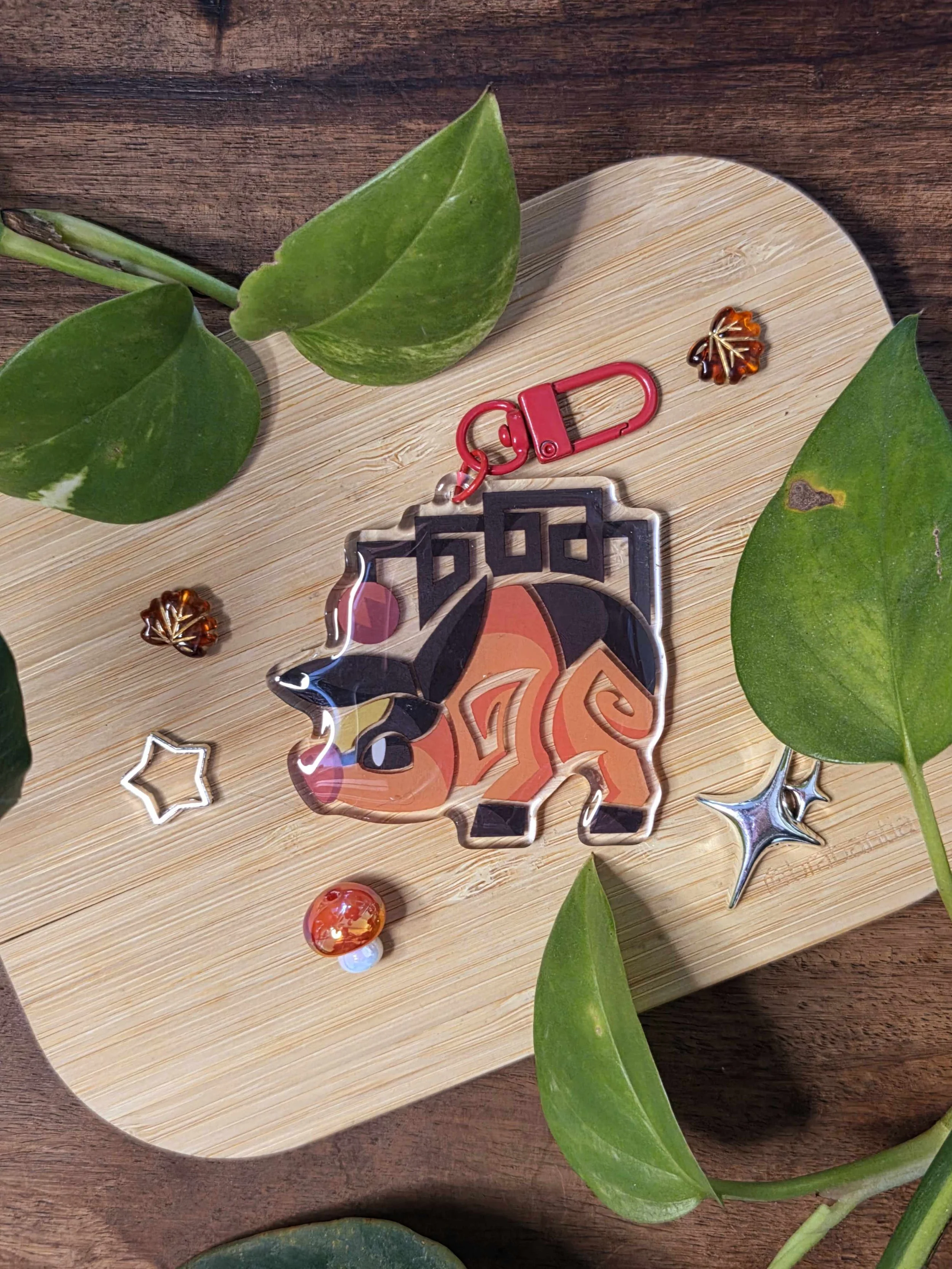 Fire Pig Acrylic Keychain