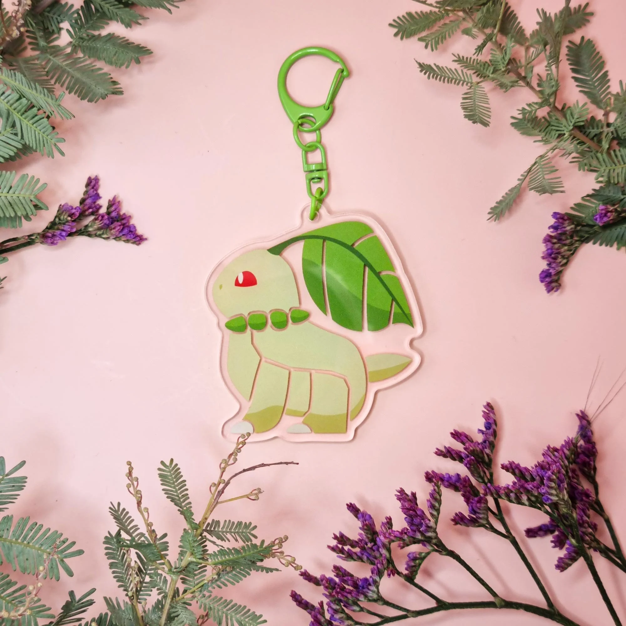 Grass Dinosaur Acrylic Keychain