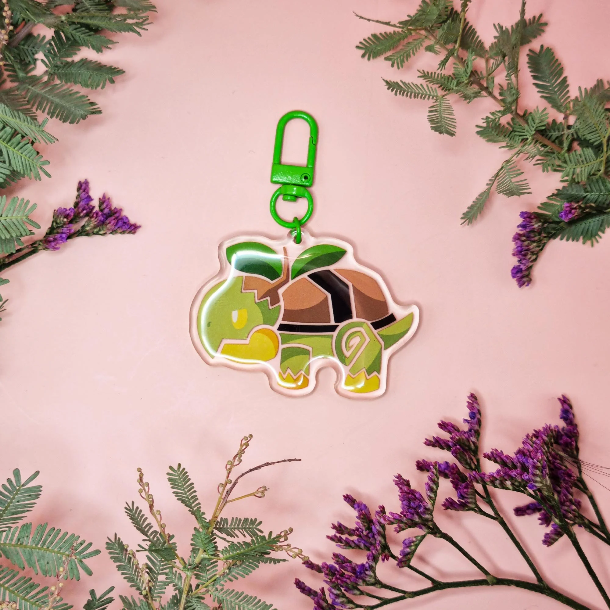 Grass Turtle Acrylic Keychain