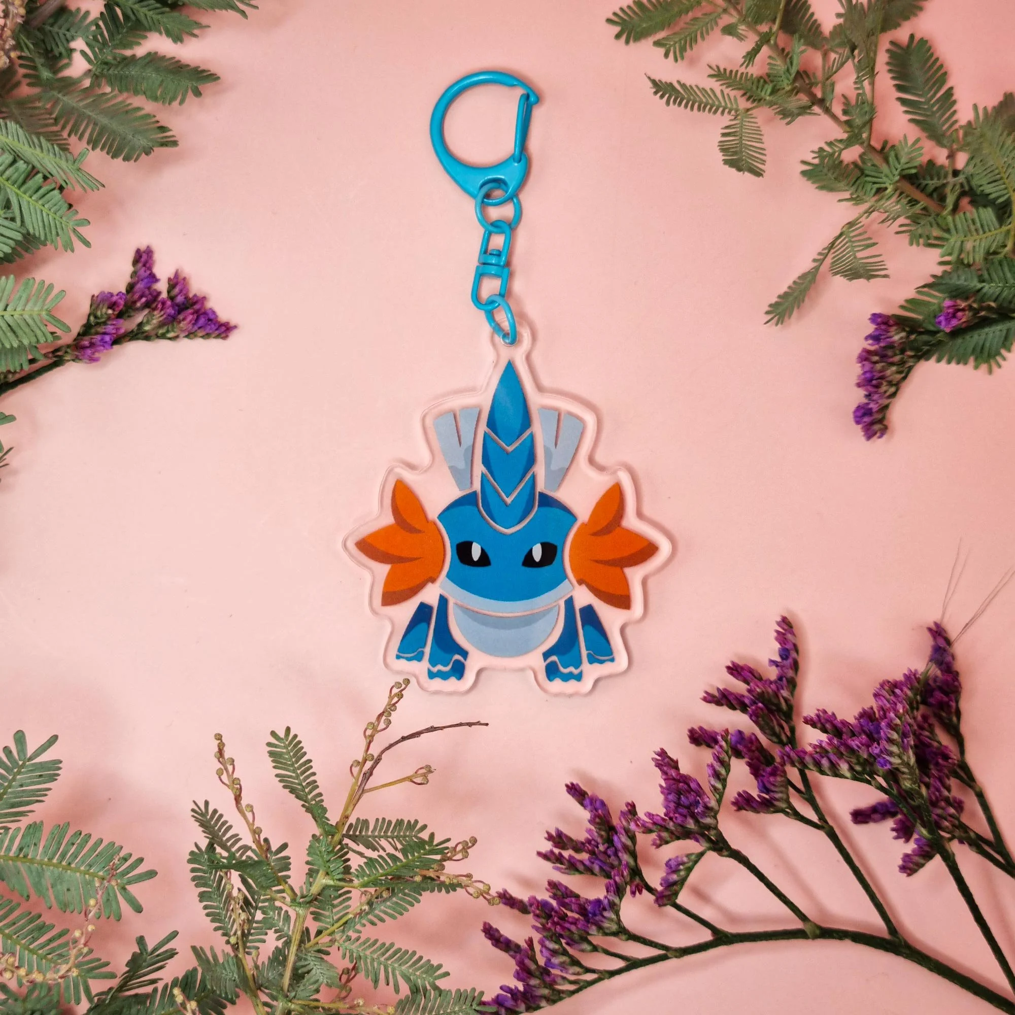 Water Axolotl Acrylic Keychain