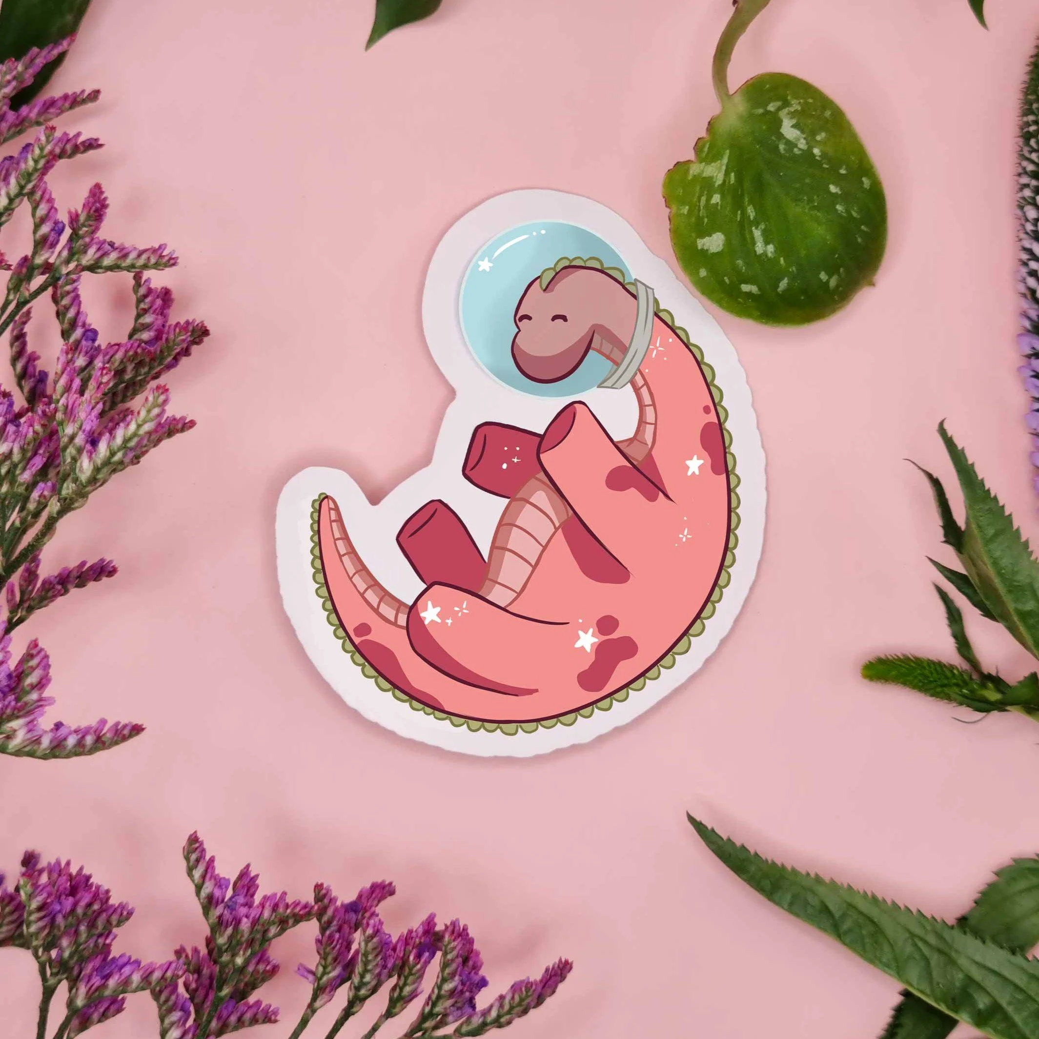 Pink Space Dragon Sticker
