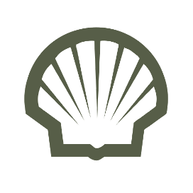 A stylized seashell icon with a circular outline and radiating lines inside.