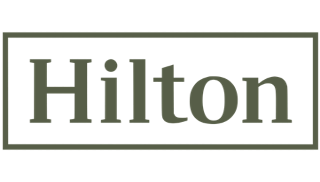 Hilton logo on a black background
