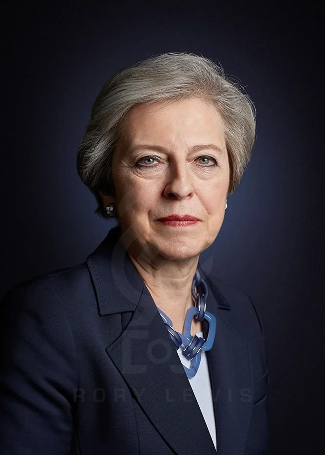 English-speaking makeup artist and hair stylist for Theresa May book cover portrait, The Abuse of Power