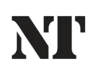 A black and white logo with the letters 'NT' in a bold, serif font.