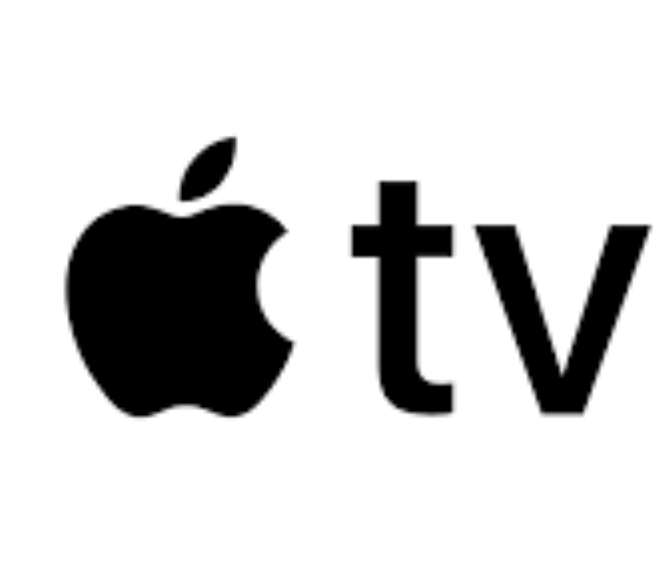 Black Apple logo next to the letters 'tv' on a white background.