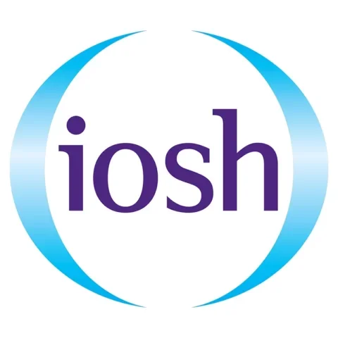The logo with the word 'iosh' inside a blue circular swoosh design.