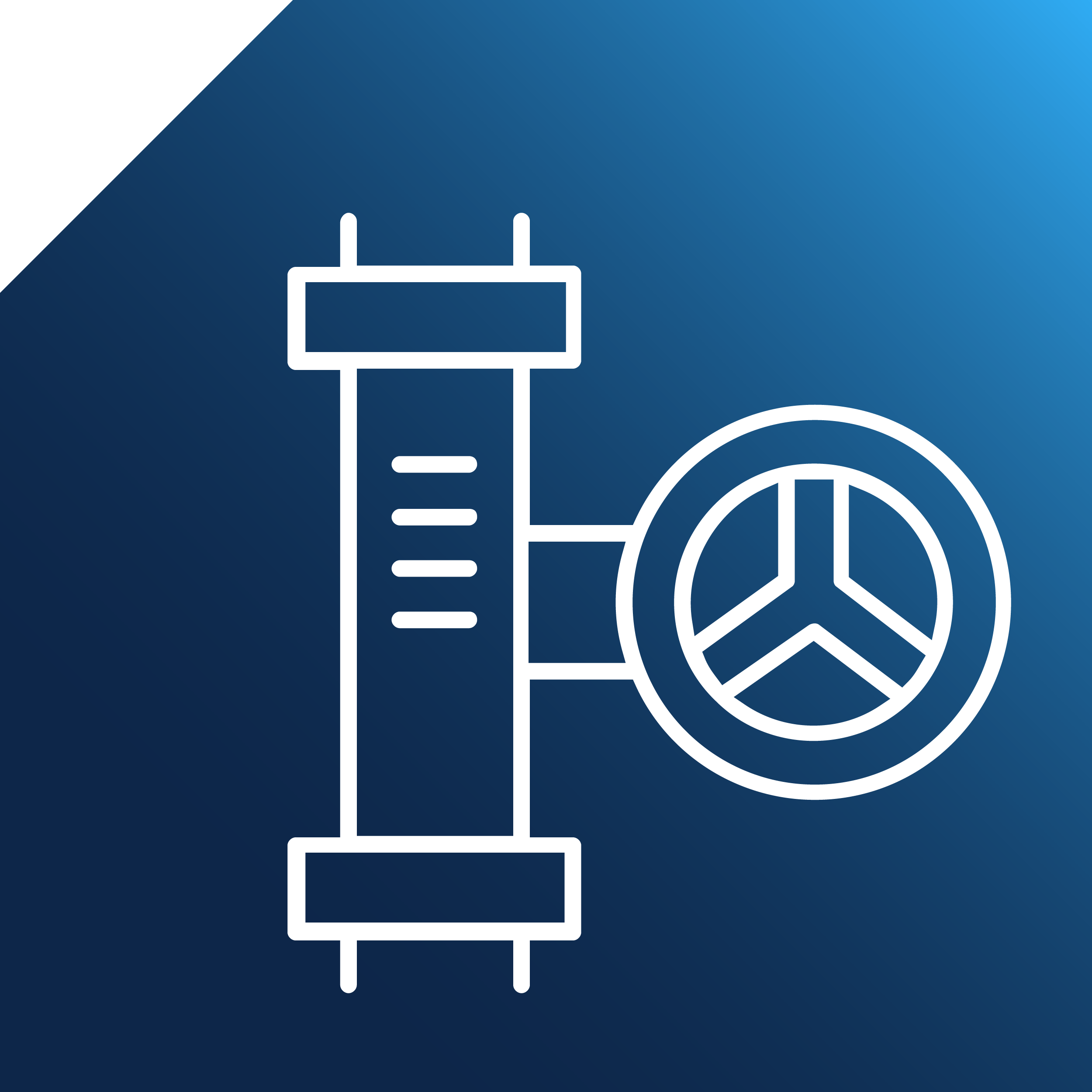 First National Services - A graphic of a train and a peace symbol on a blue background.
