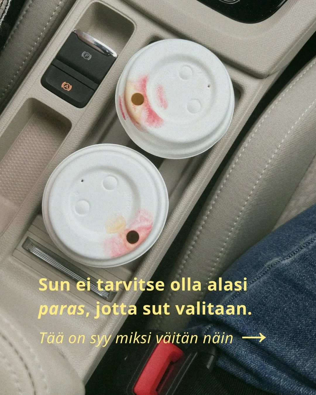 Halusin jakaa t&auml;n ajatuksen, koska oon viime p&auml;ivin&auml; miettinyt t&auml;t&auml; aihetta paljon.

Me k&auml;ytet&auml;&auml;n yritt&auml;jin&auml; valtavasti aikaa siihen, ett&auml; yritet&auml;&auml;n olla jatkuvasti viel&auml;kin paremp