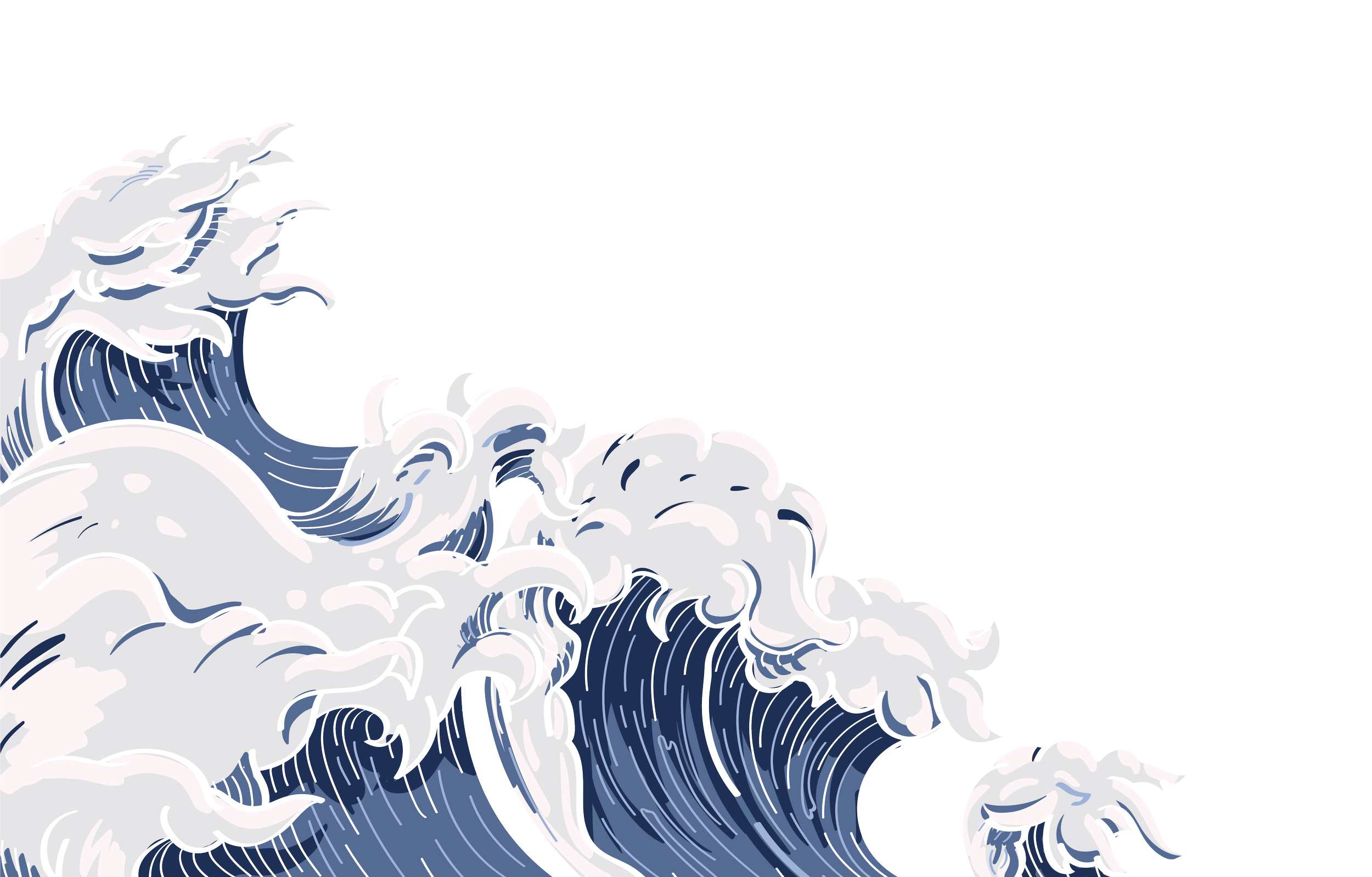 Sketch of ocean waves.