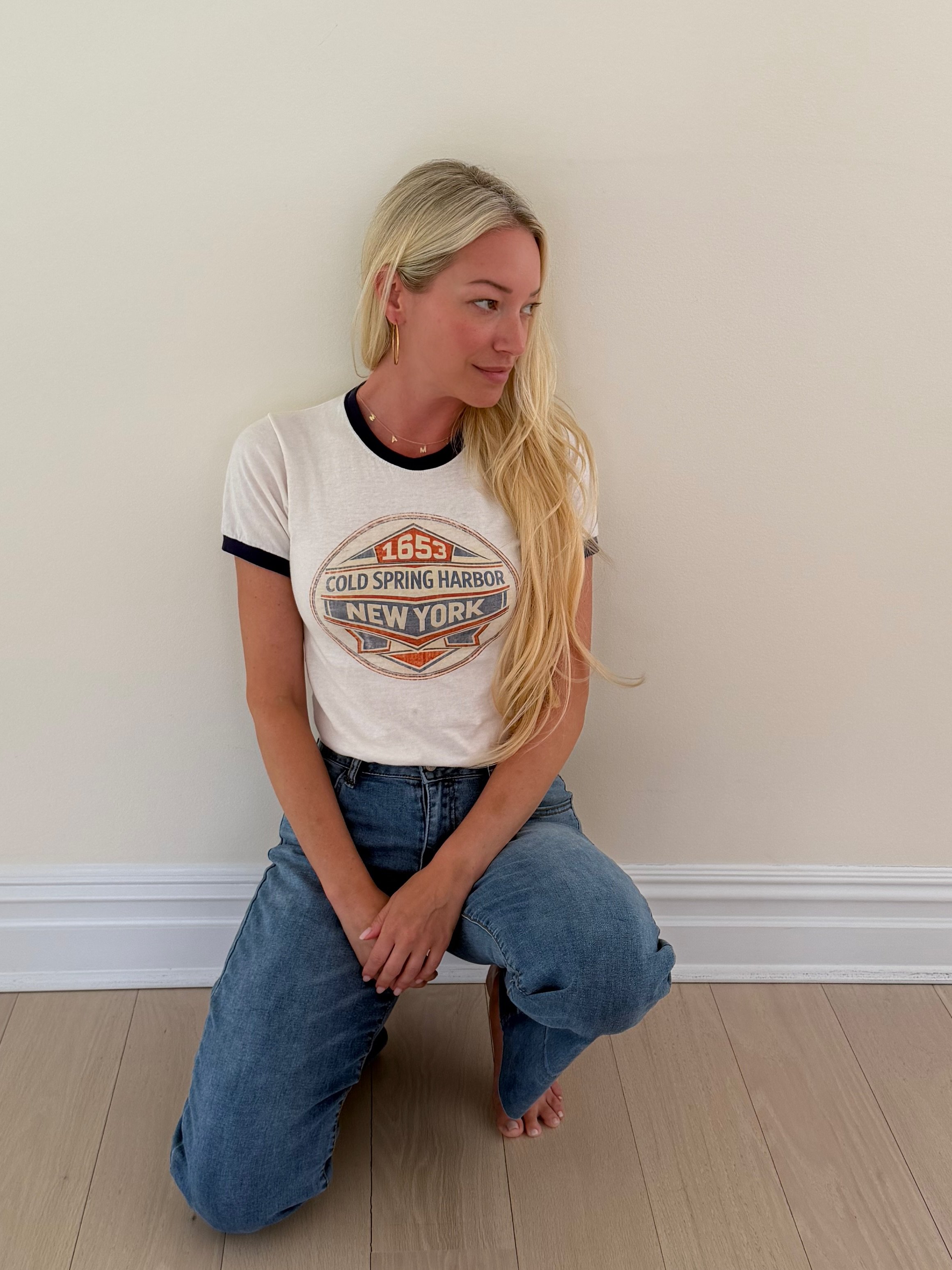Vintage Cold Spring Harbor Logo Ringer Tee