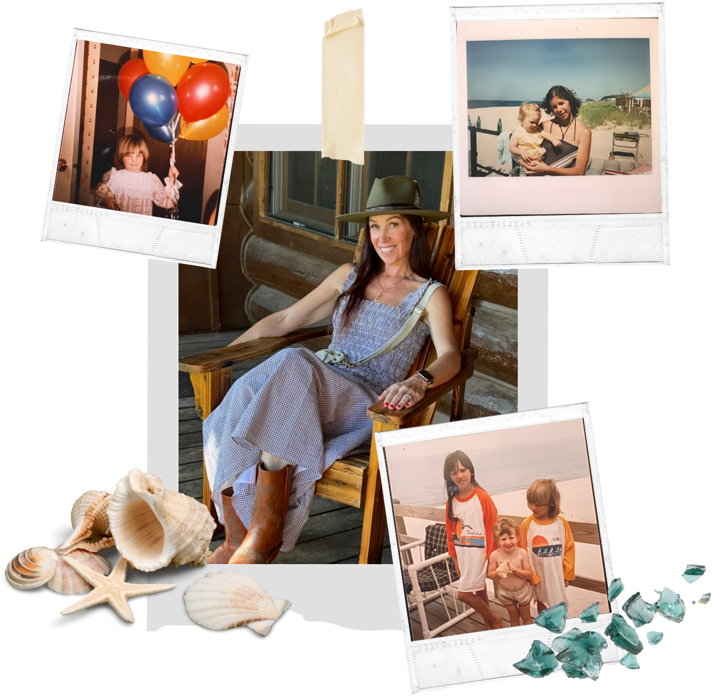 Polaroid pictures of Sarah's life.