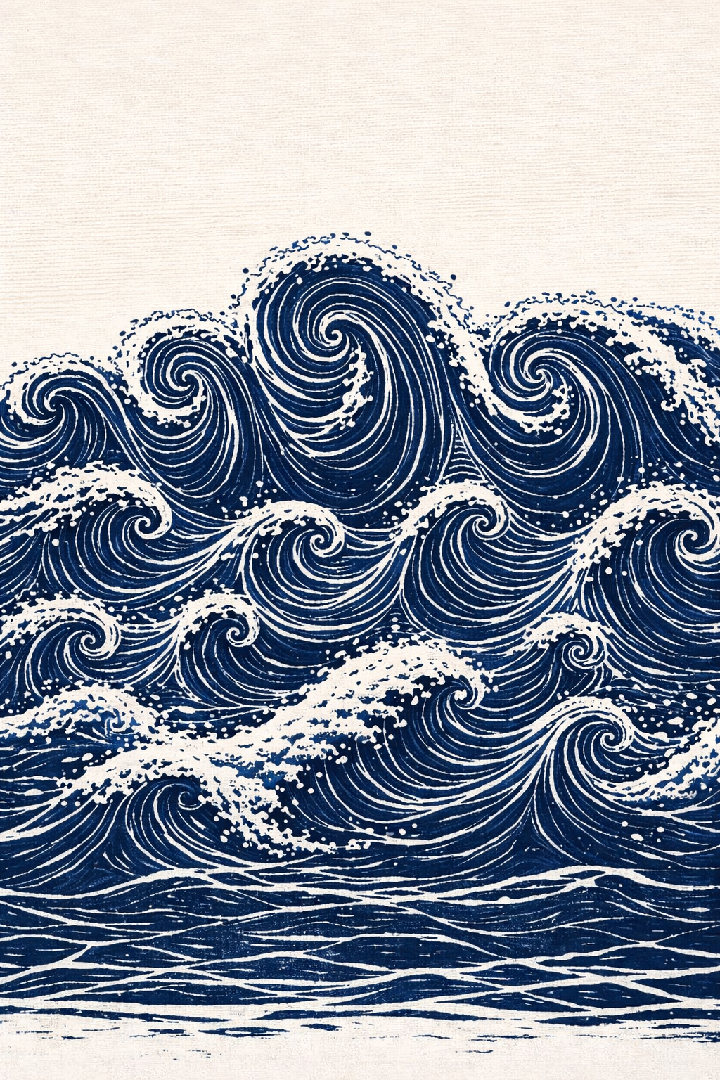 Polaroid artistic picture of ocean waves.