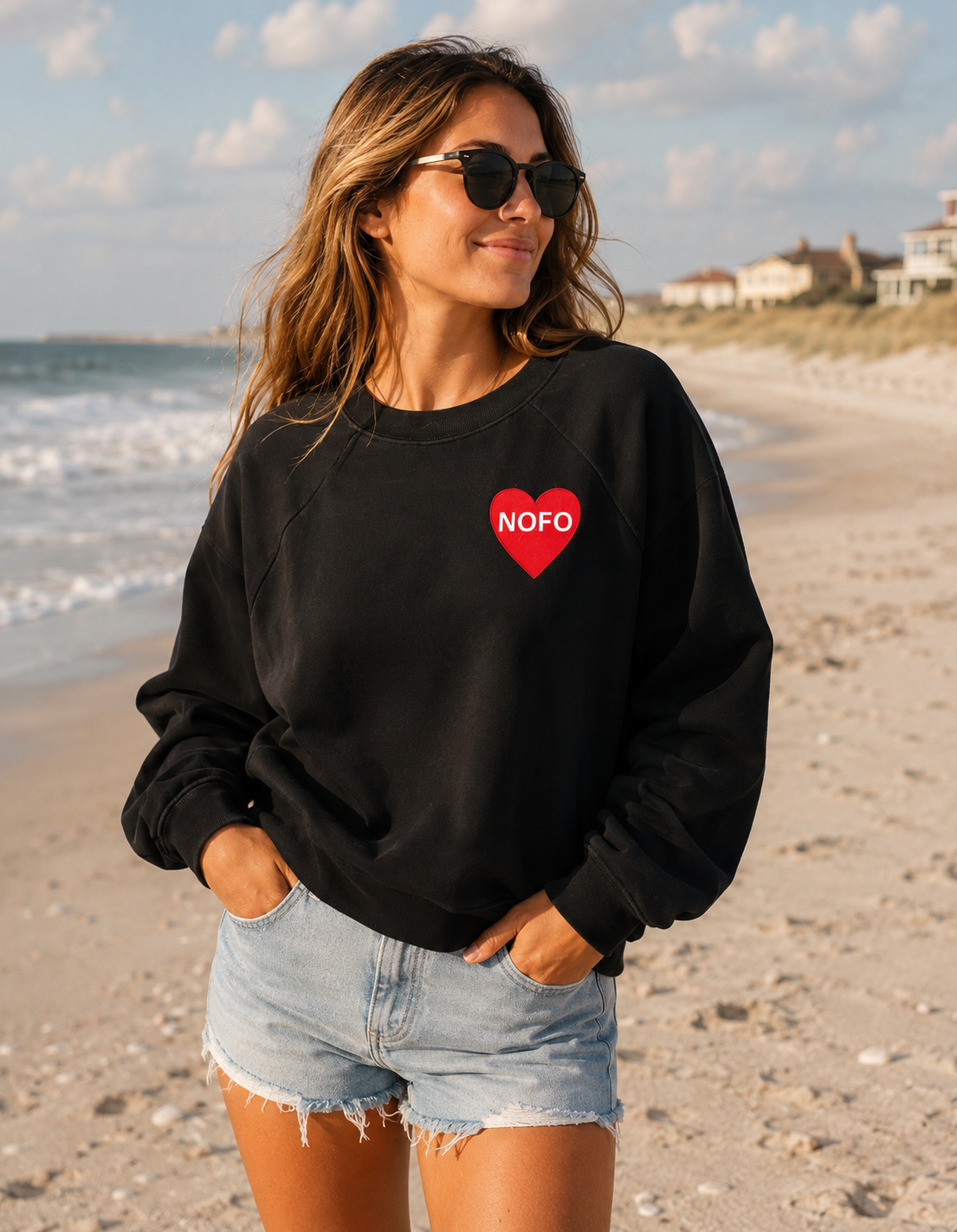 NOFO Embroidered Heart Crewneck