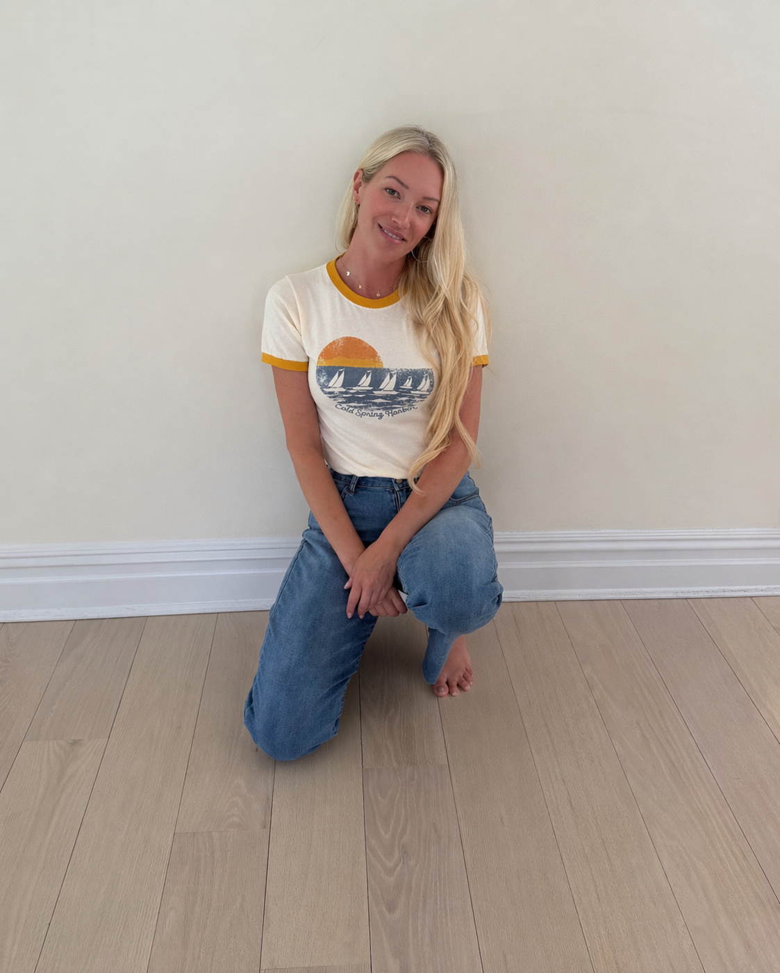 Vintage Cold Spring Harbor Sunset Ringer Tee