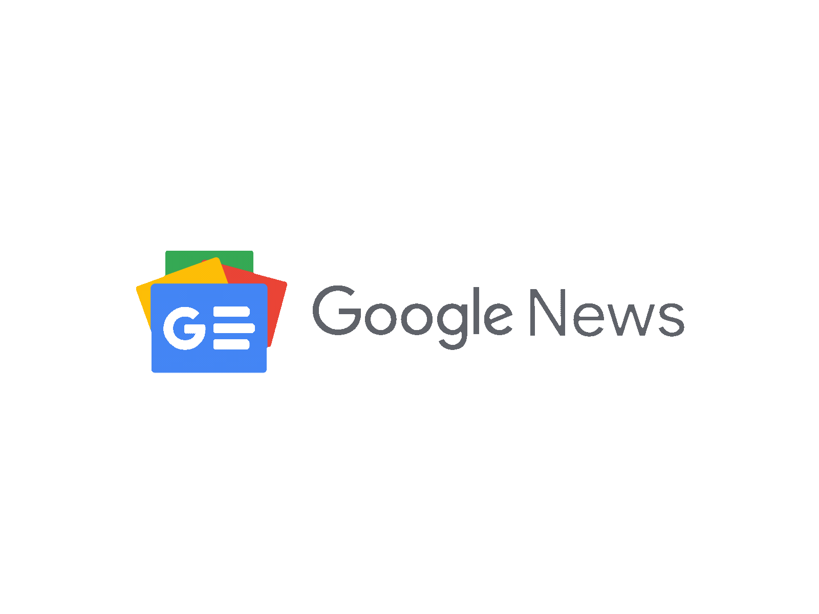 Google News logo with colorful stacked papers and Google News text.