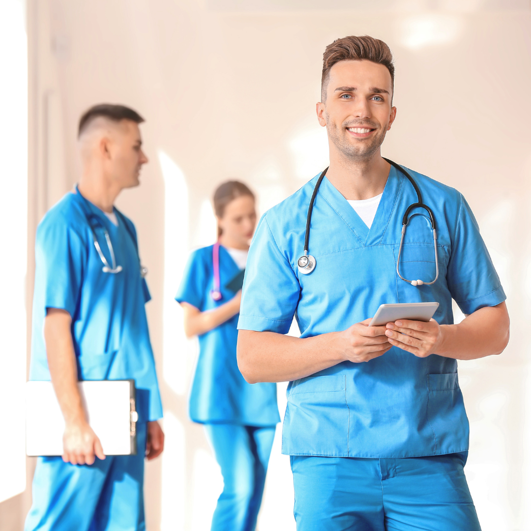 Smiling registered nurse with AHPRA registration