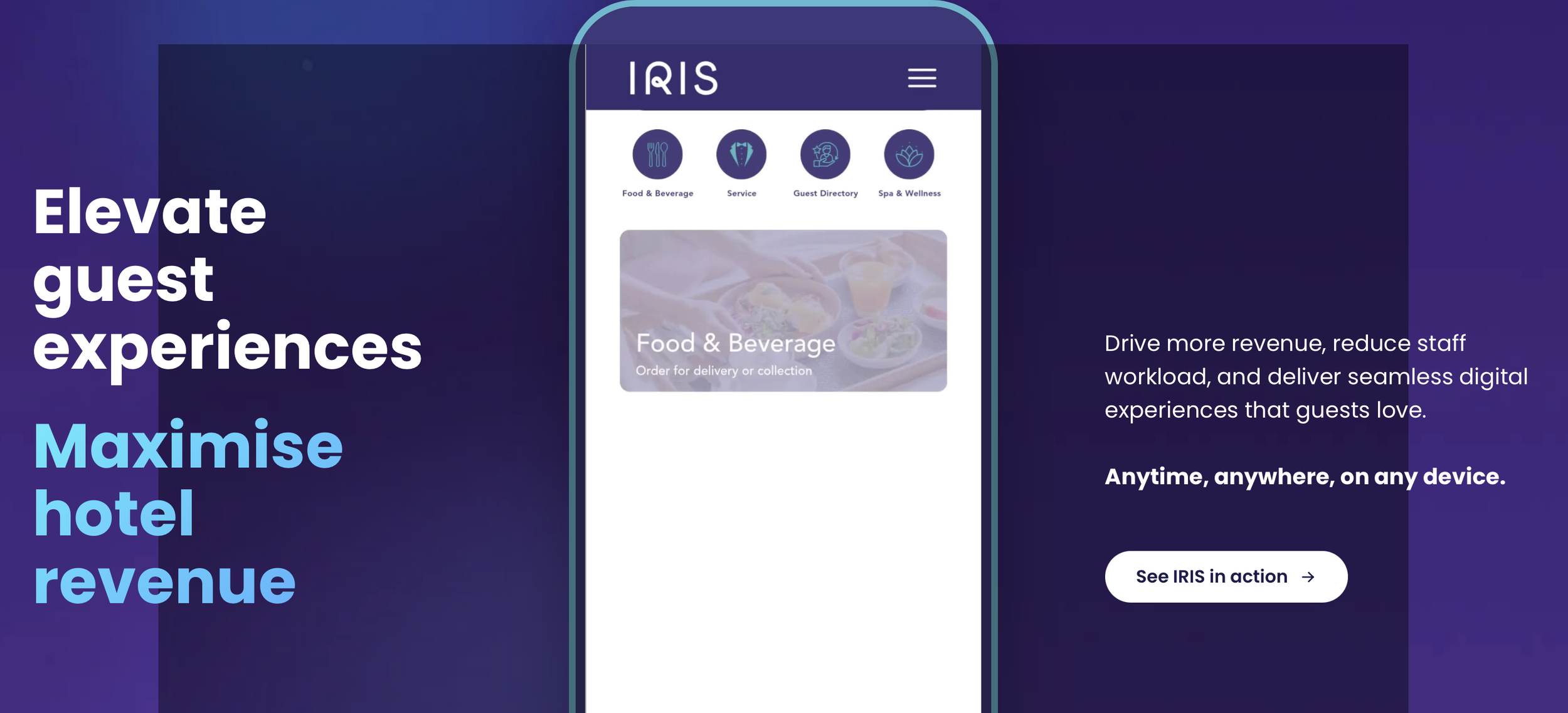 IRIS is an established UK hospitality technology company serving more than 200 hotel brands across 120 countries. The business processes over 3 million guest orders annually and has experienced sustained growth as demand for digital guest experiences