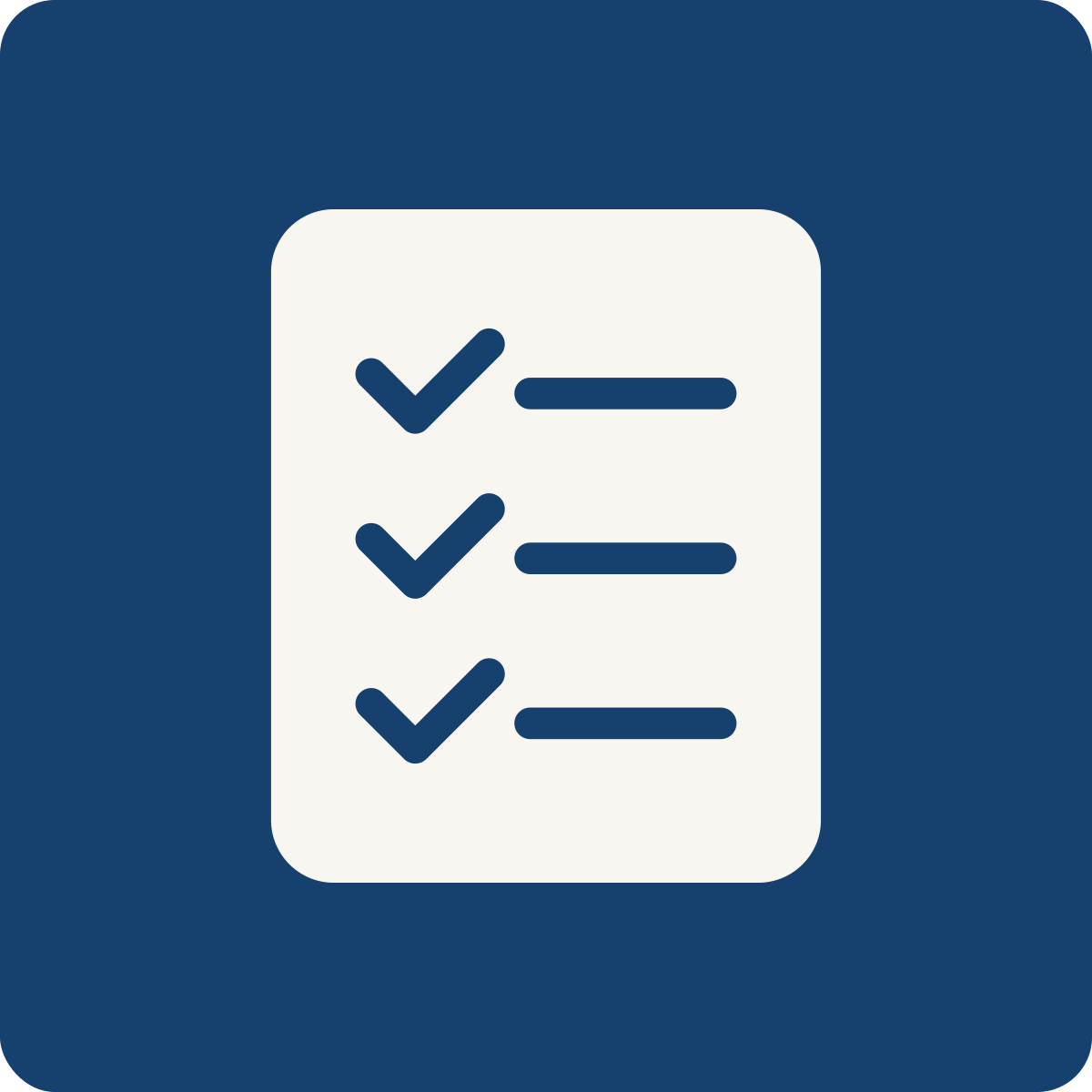 Checklist with three checked items
