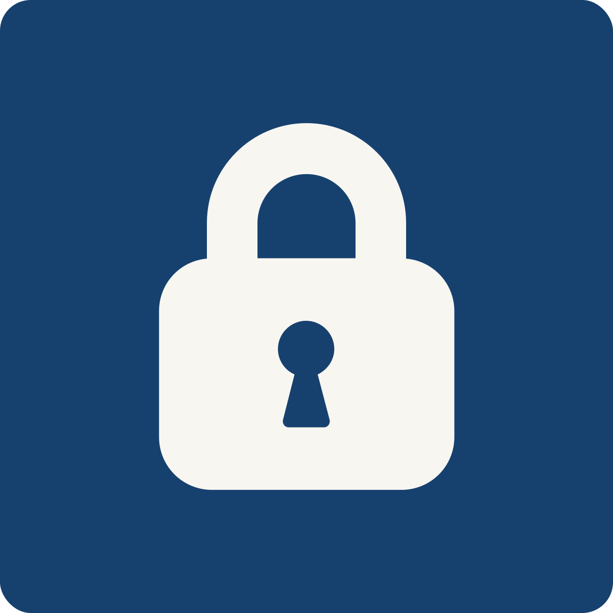 Padlock icon on a blue background indicating security or privacy.