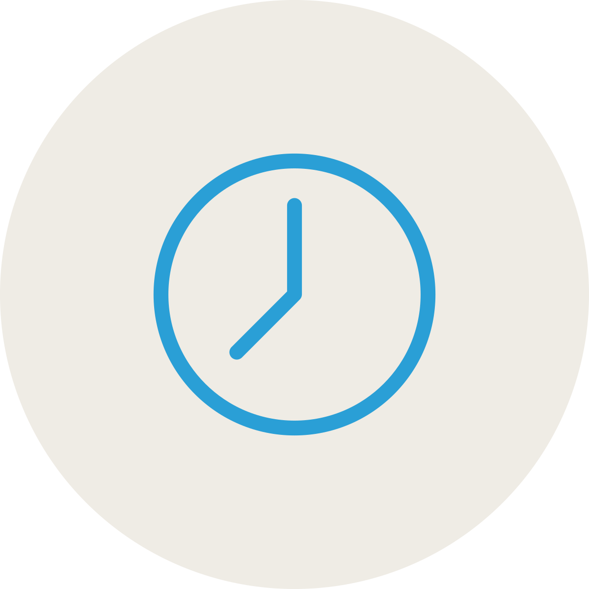 Simple clock showing approximately 5:00 on a white background