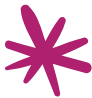 Purple asterisk-shaped symbol on a white background.