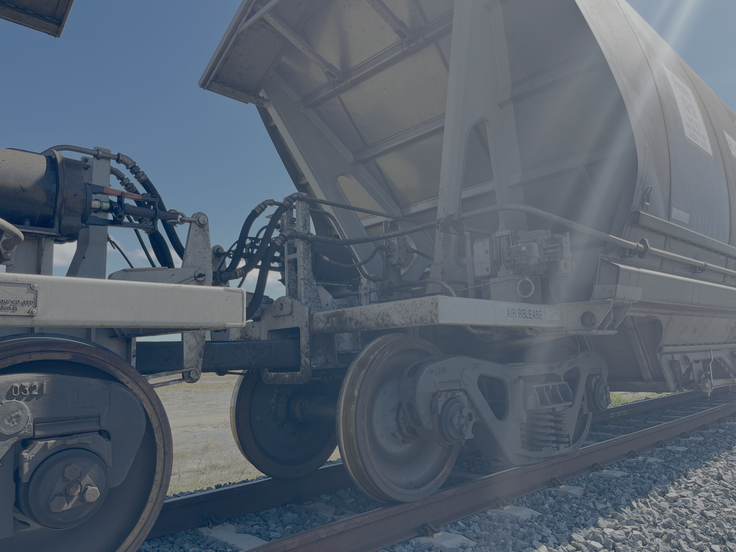 Large industrial train, structural components of a railway track, Copyright of Stephanie Munns Heilsa Consulting Pty Ltd