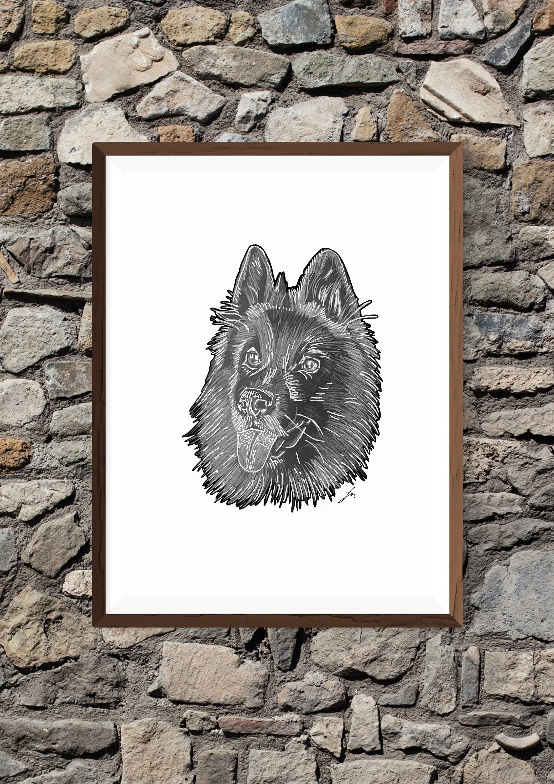 Yellow Abstract Stone Wall Mockup Framed Arti.jpeg