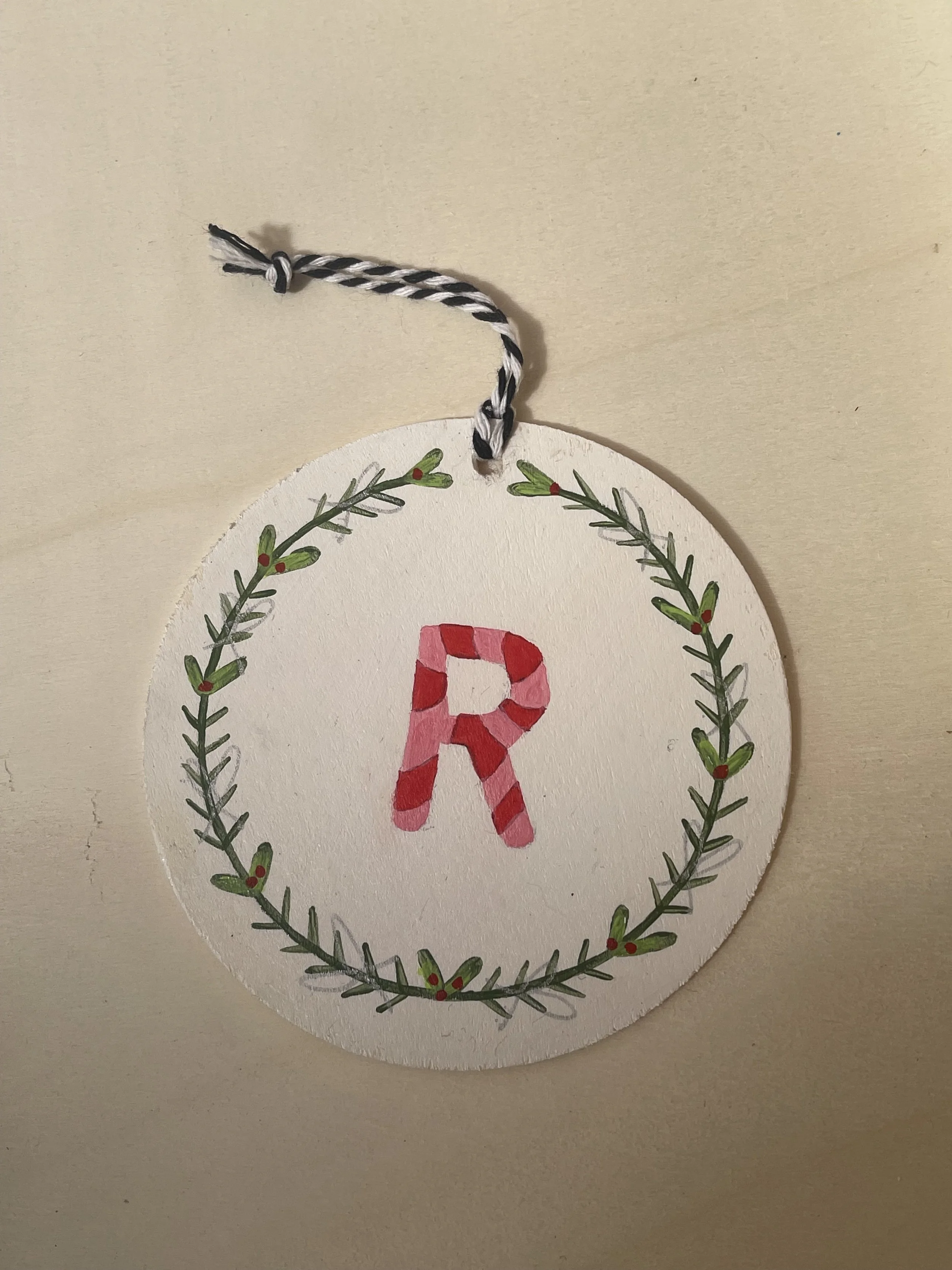Letter R - Christmas Ornament