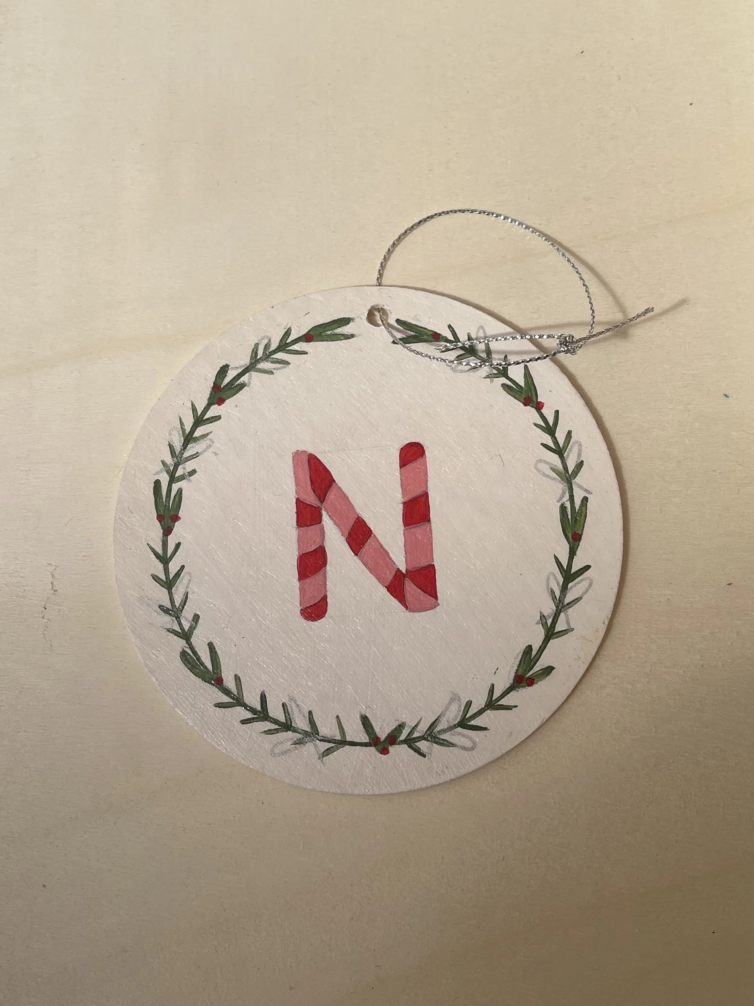 Letter N - Christmas Ornament