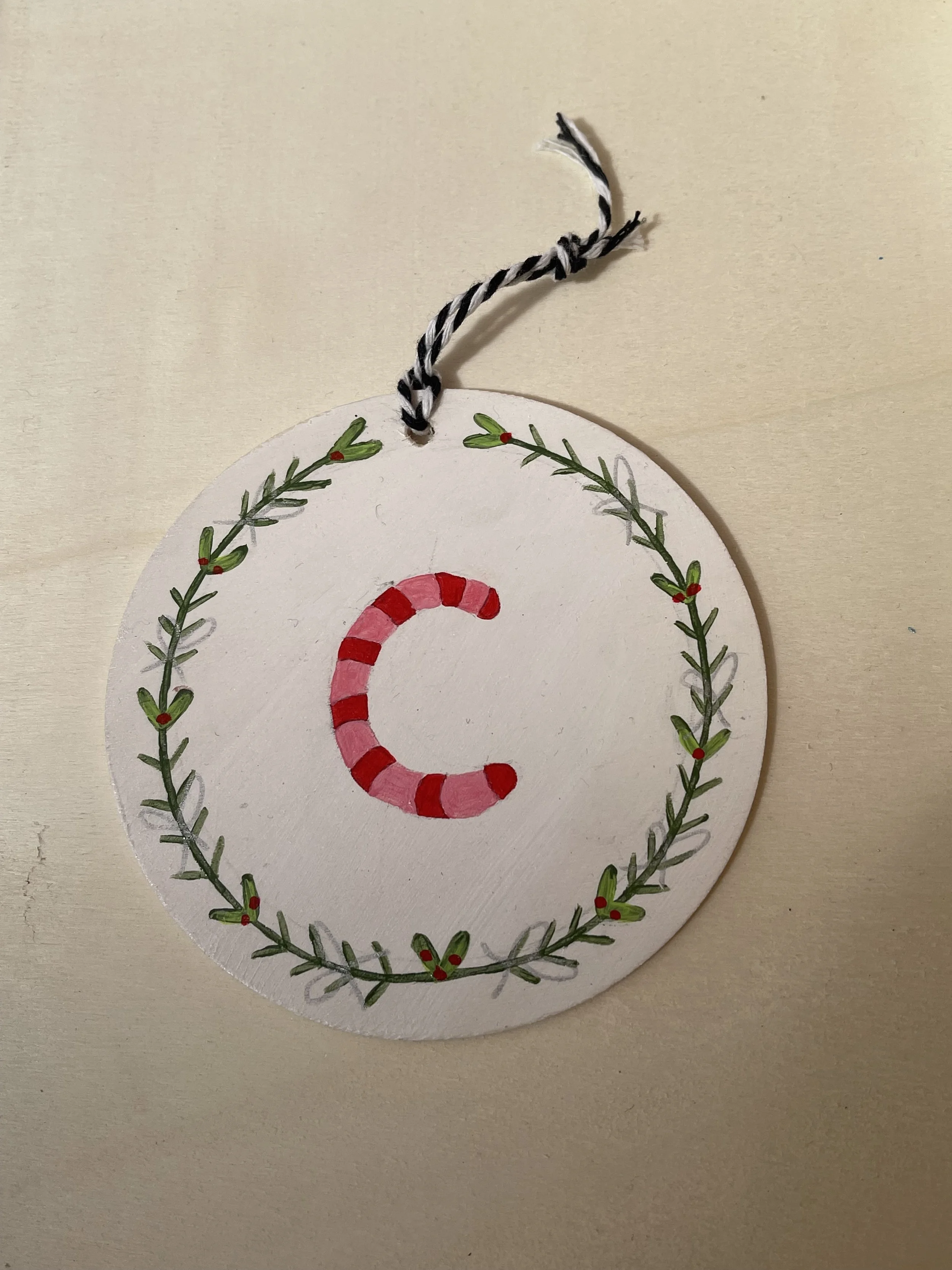 Letter C - Christmas Ornament