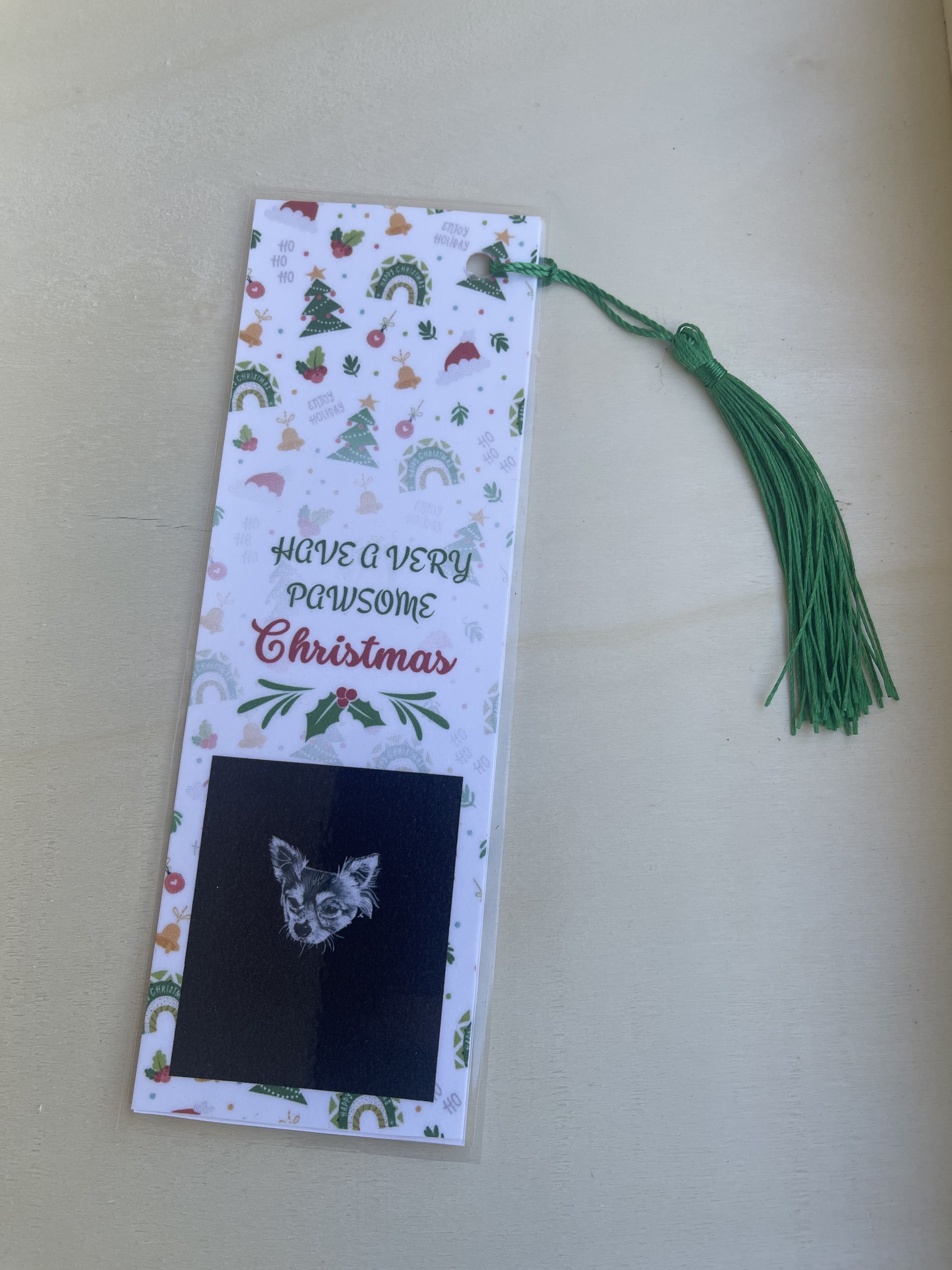 Dog Series - Chihuahua - Bookmark (Green Tassel)