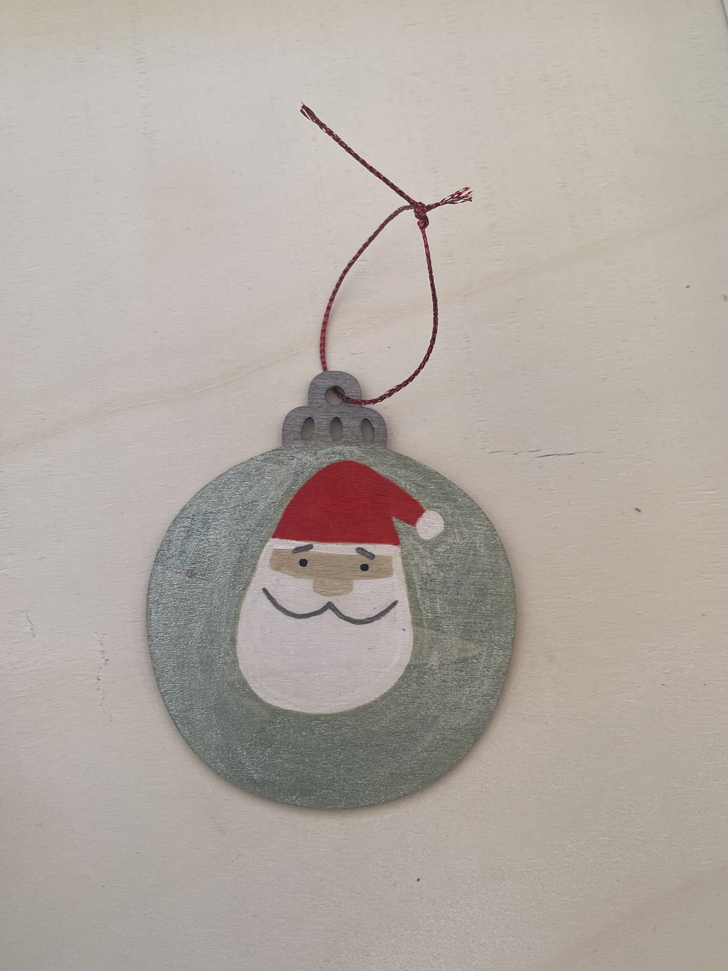 Santa Claus Christmas Ornament - Metallic Green