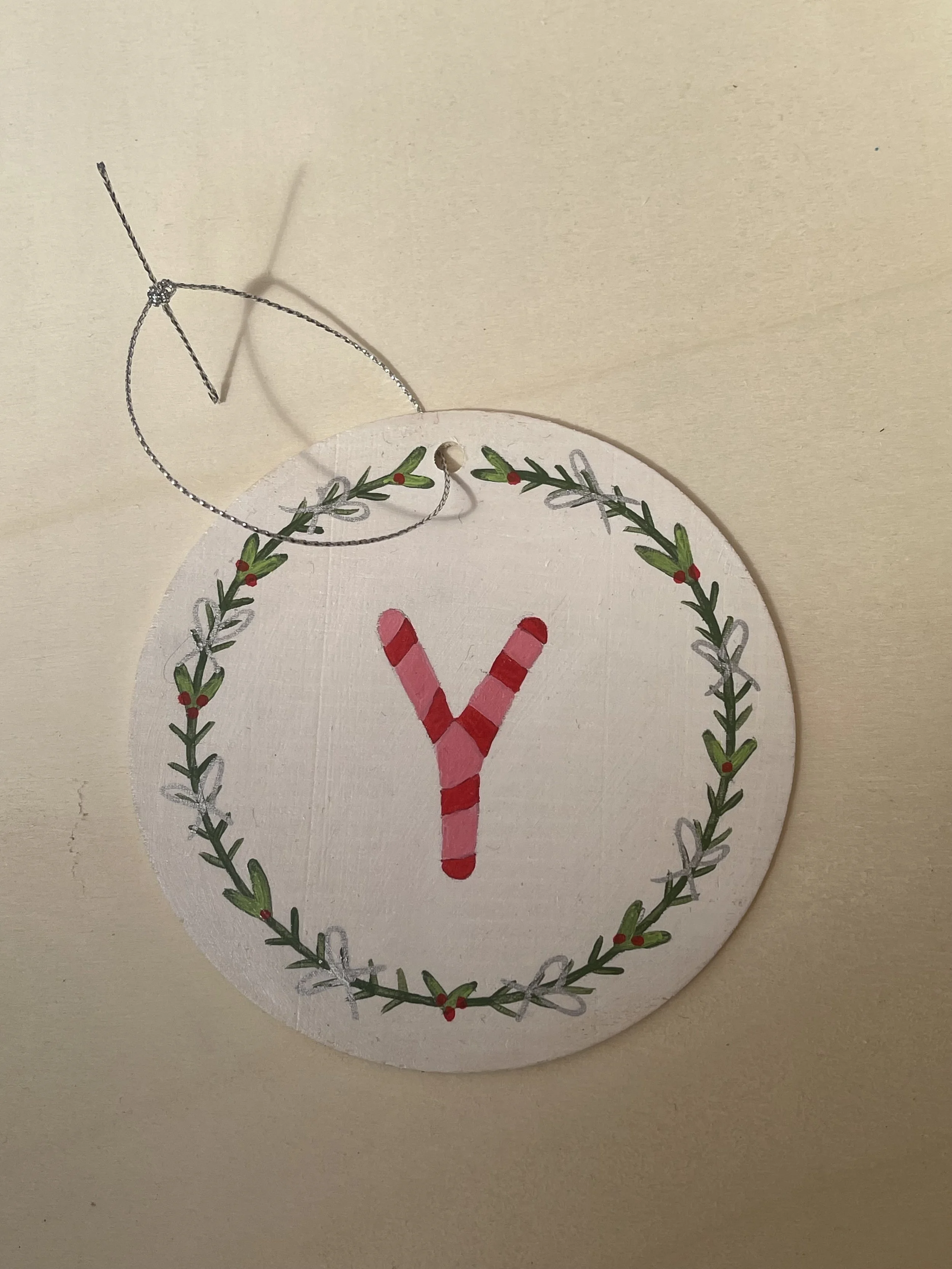 Letter Y - Christmas Ornament