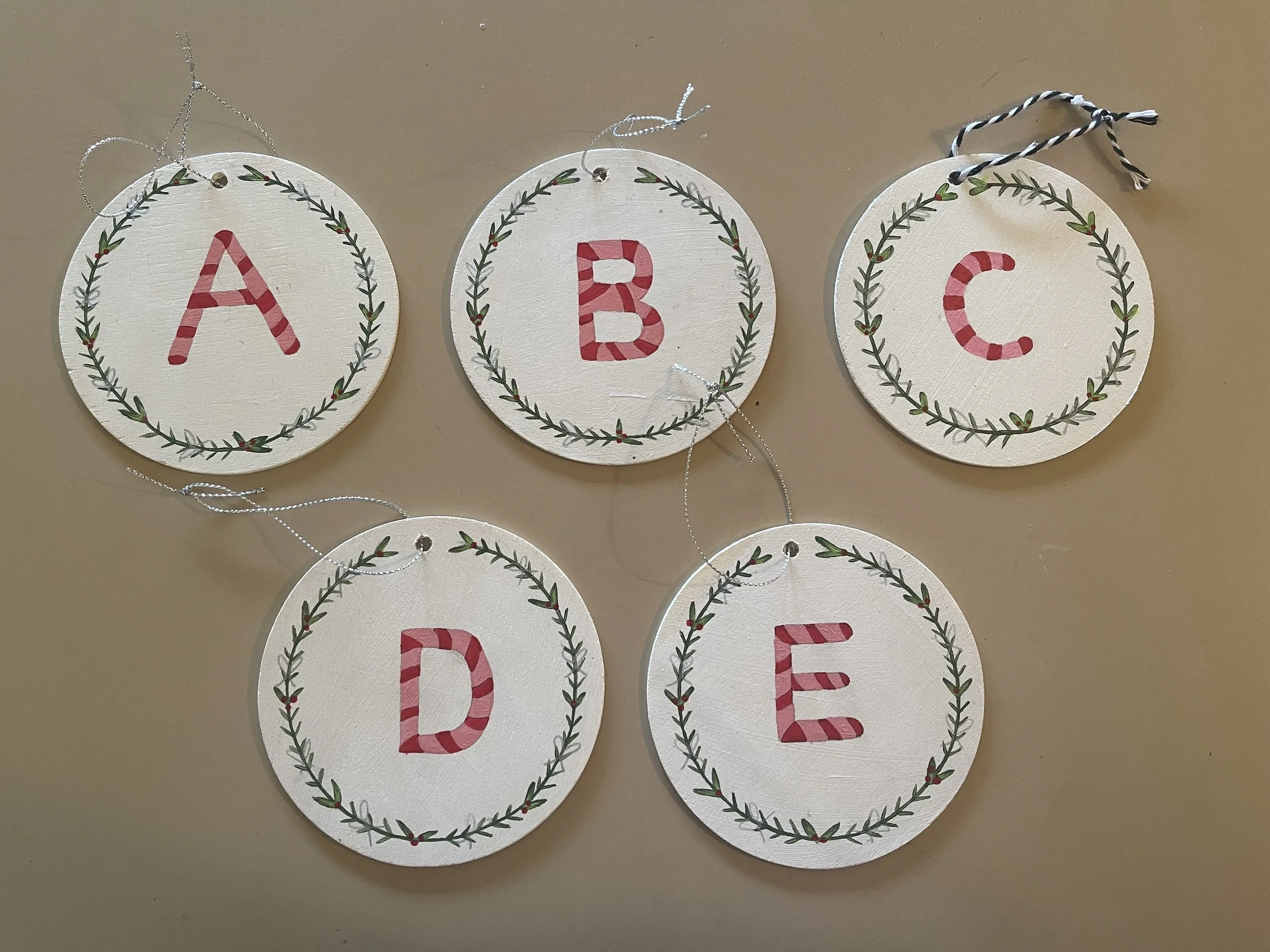Christmas Ornament Bundle (Set of 5 - Choose Your Letters)
