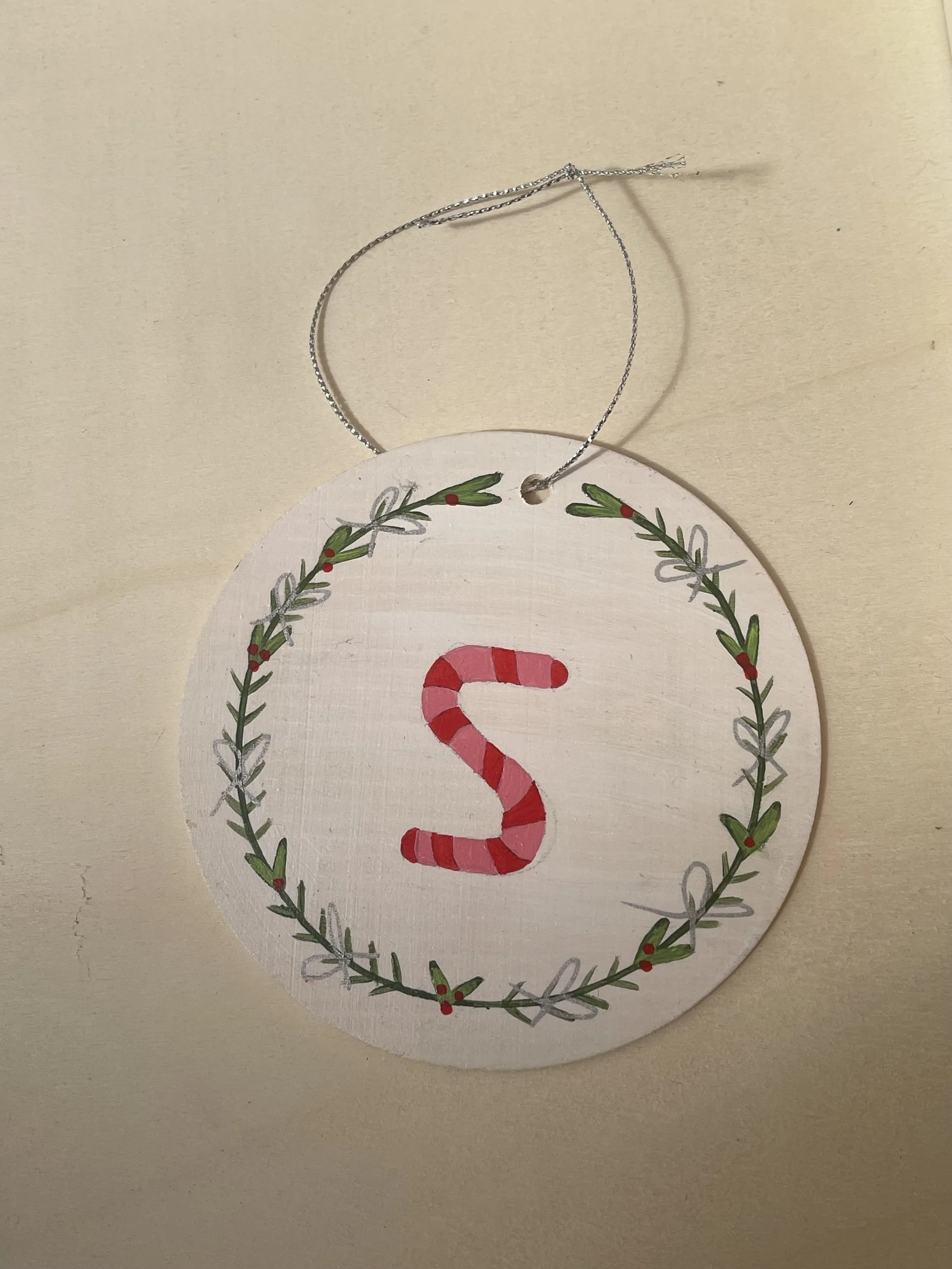 Letter S - Christmas Ornament