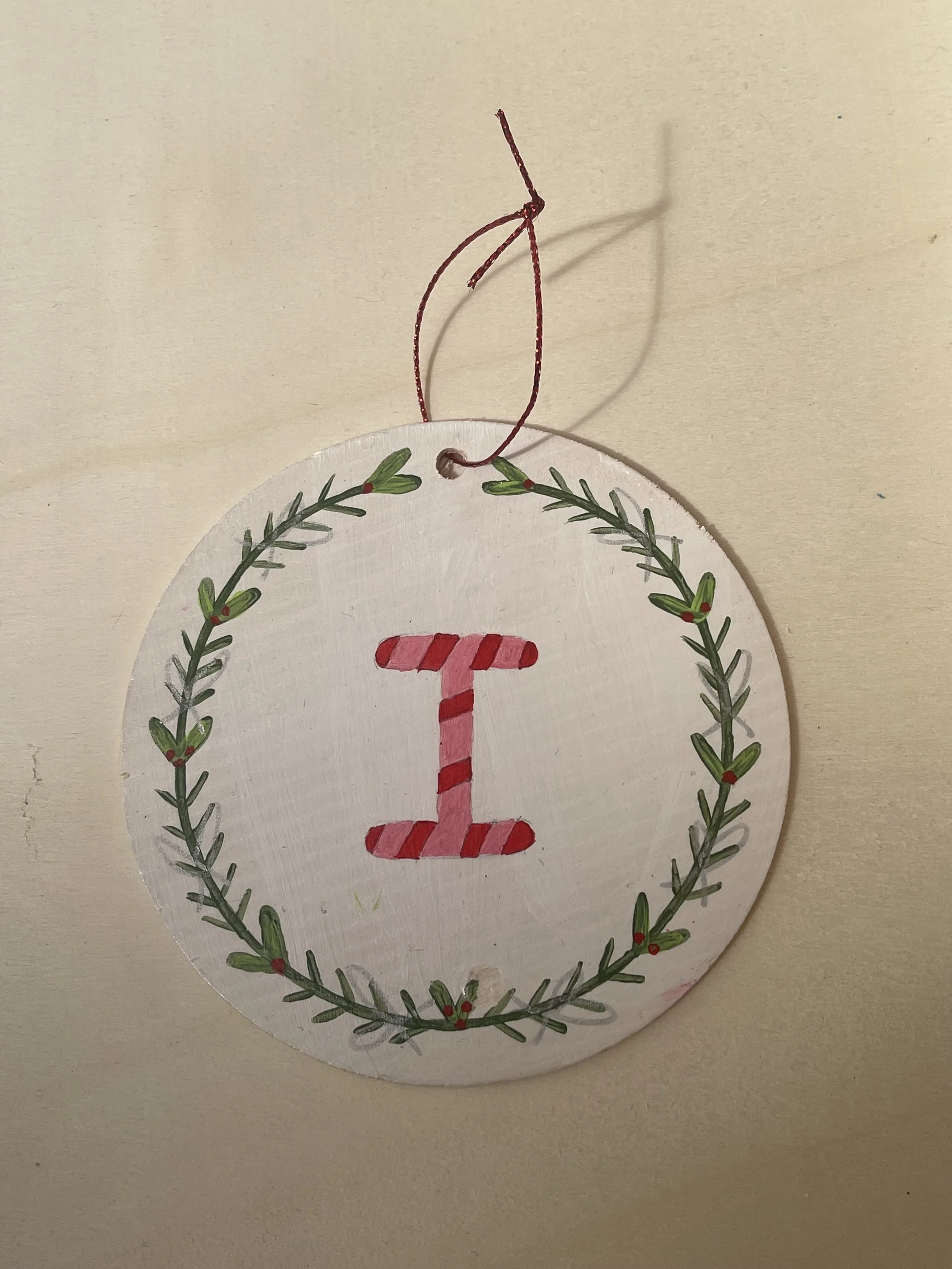Letter I - Christmas Ornament