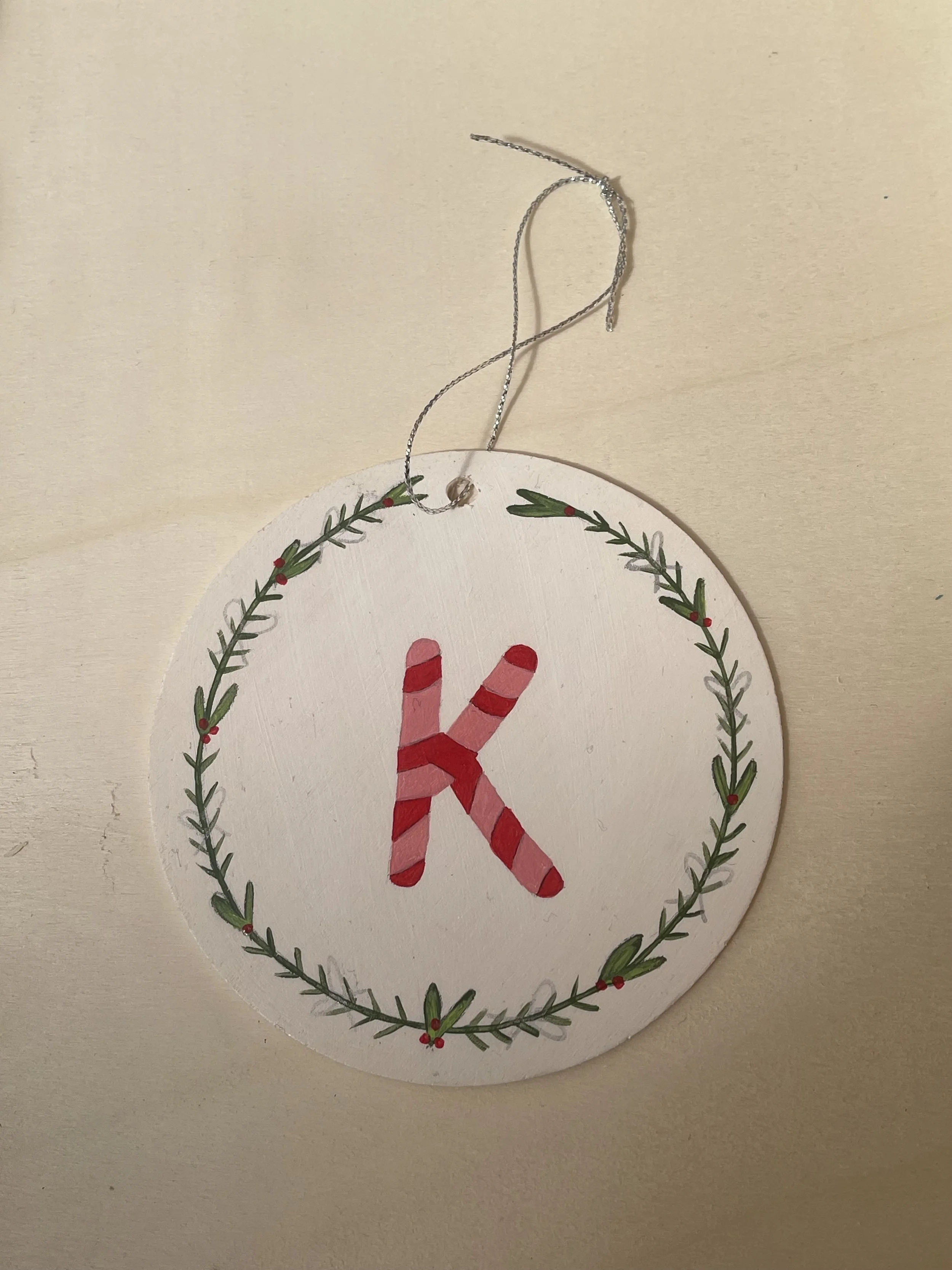 Letter K - Christmas Ornament