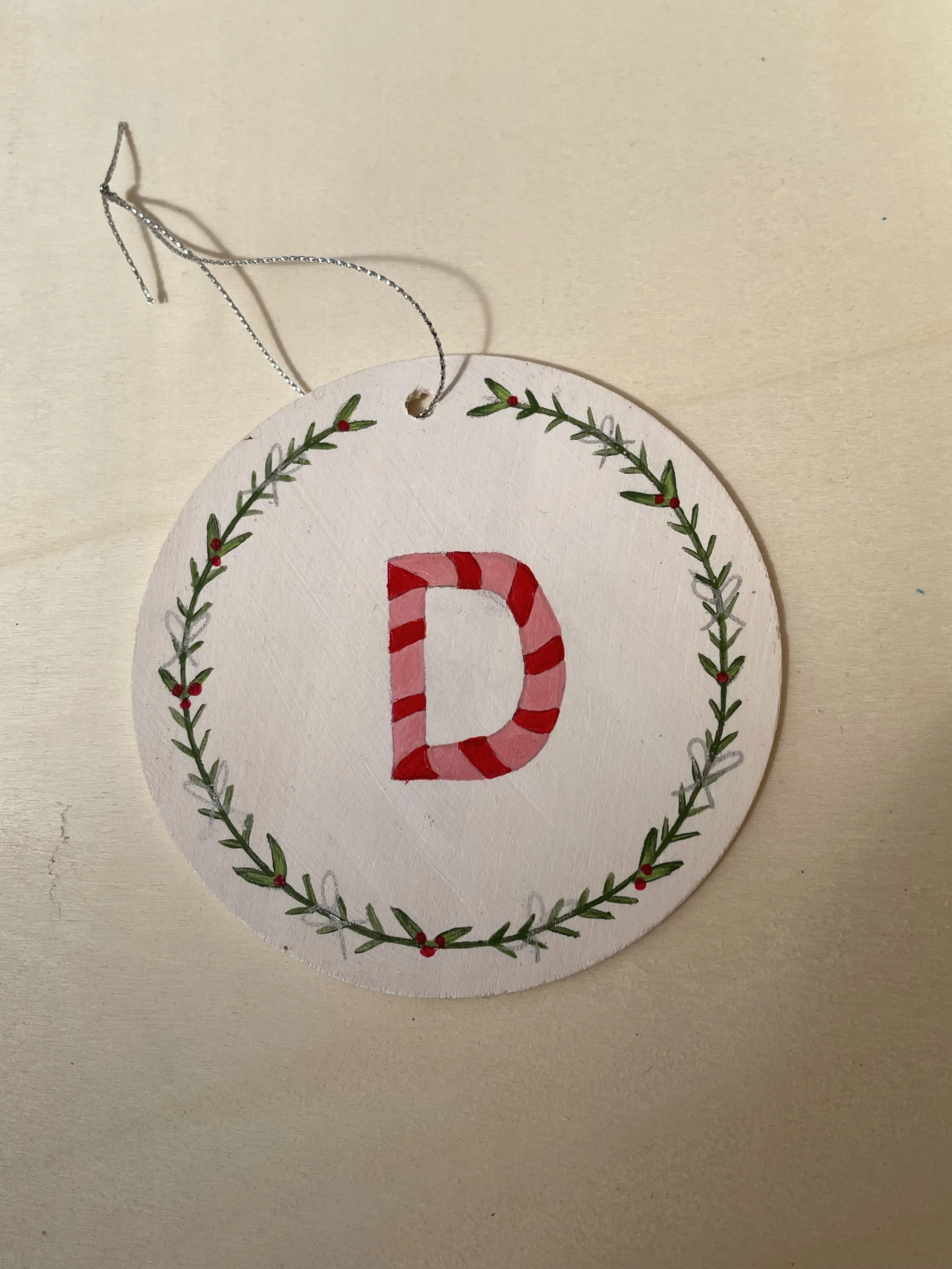 Letter D - Christmas Ornament
