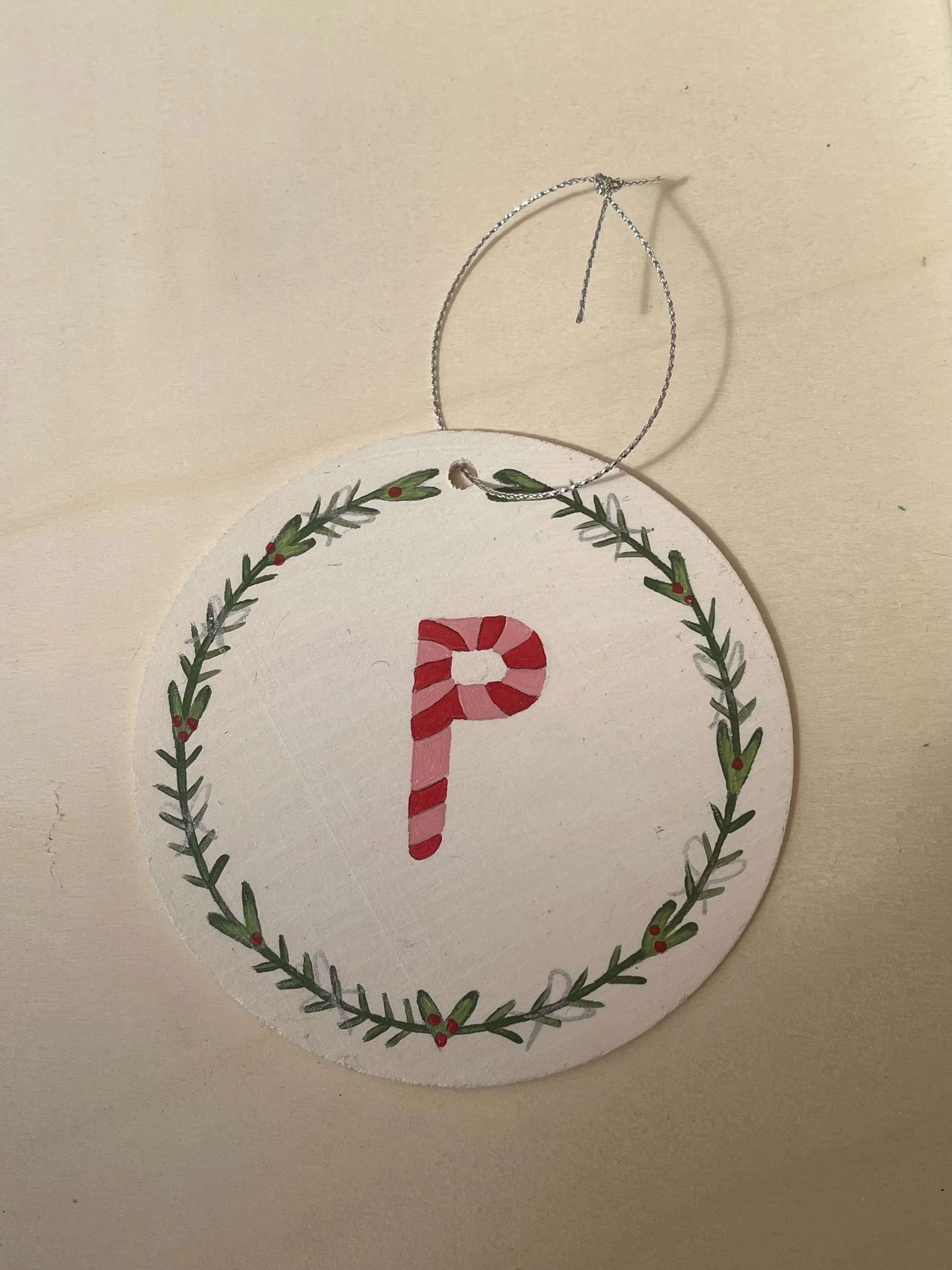 Letter P - Christmas Ornament