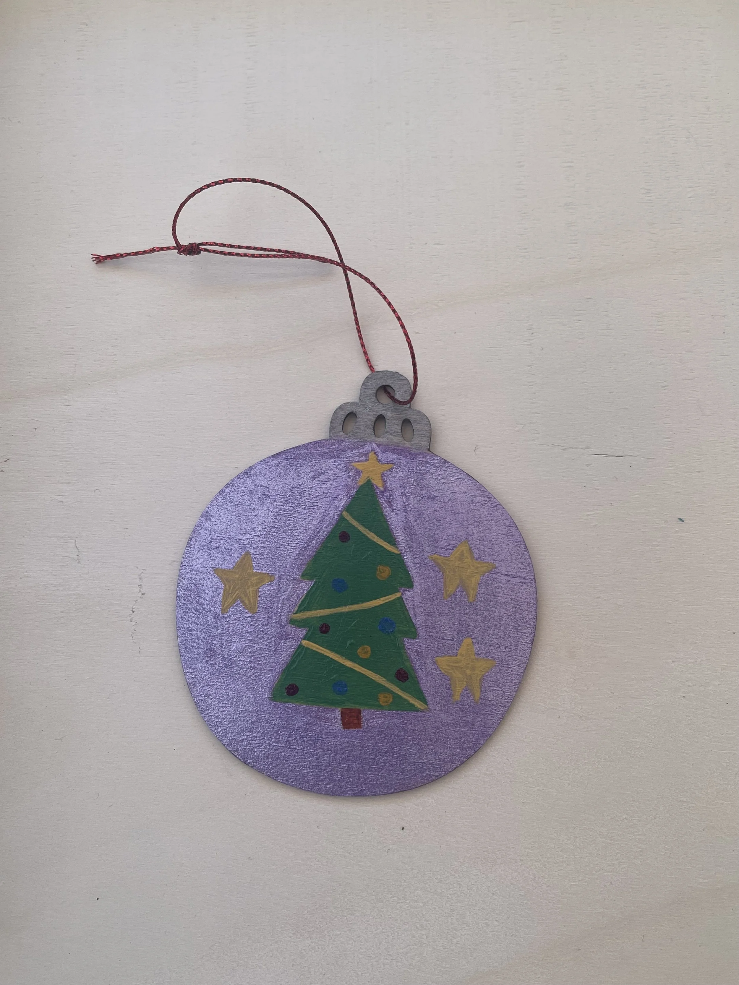 Christmas Tree Ornament - Metallic Purple